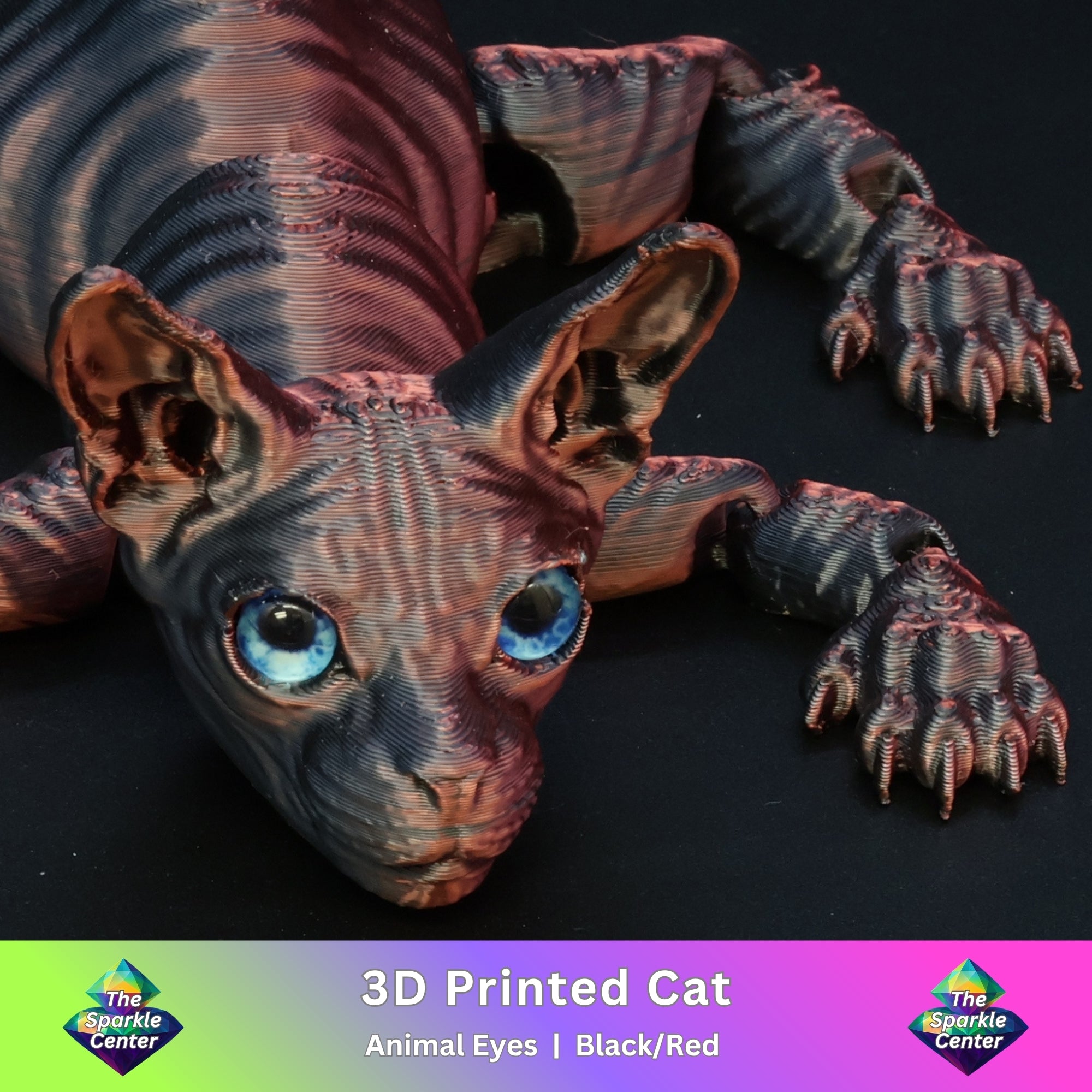 3D Printed Cat w/ Real Eyes