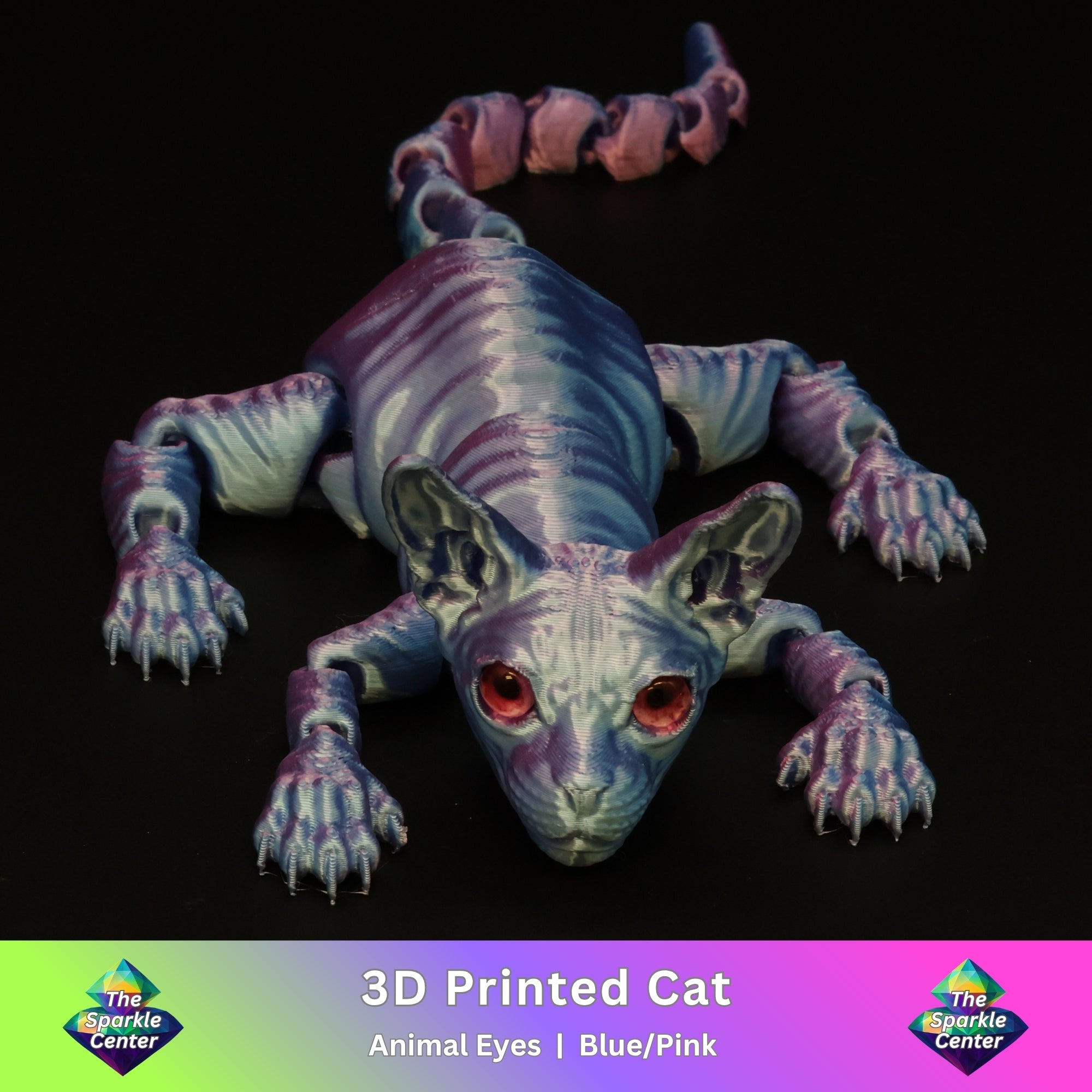 3D Printed Cat w/ Real Eyes
