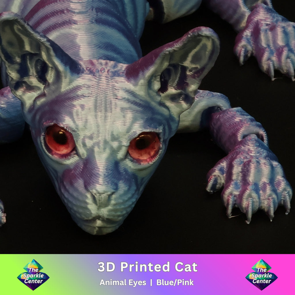 3D Printed Cat w/ Real Eyes