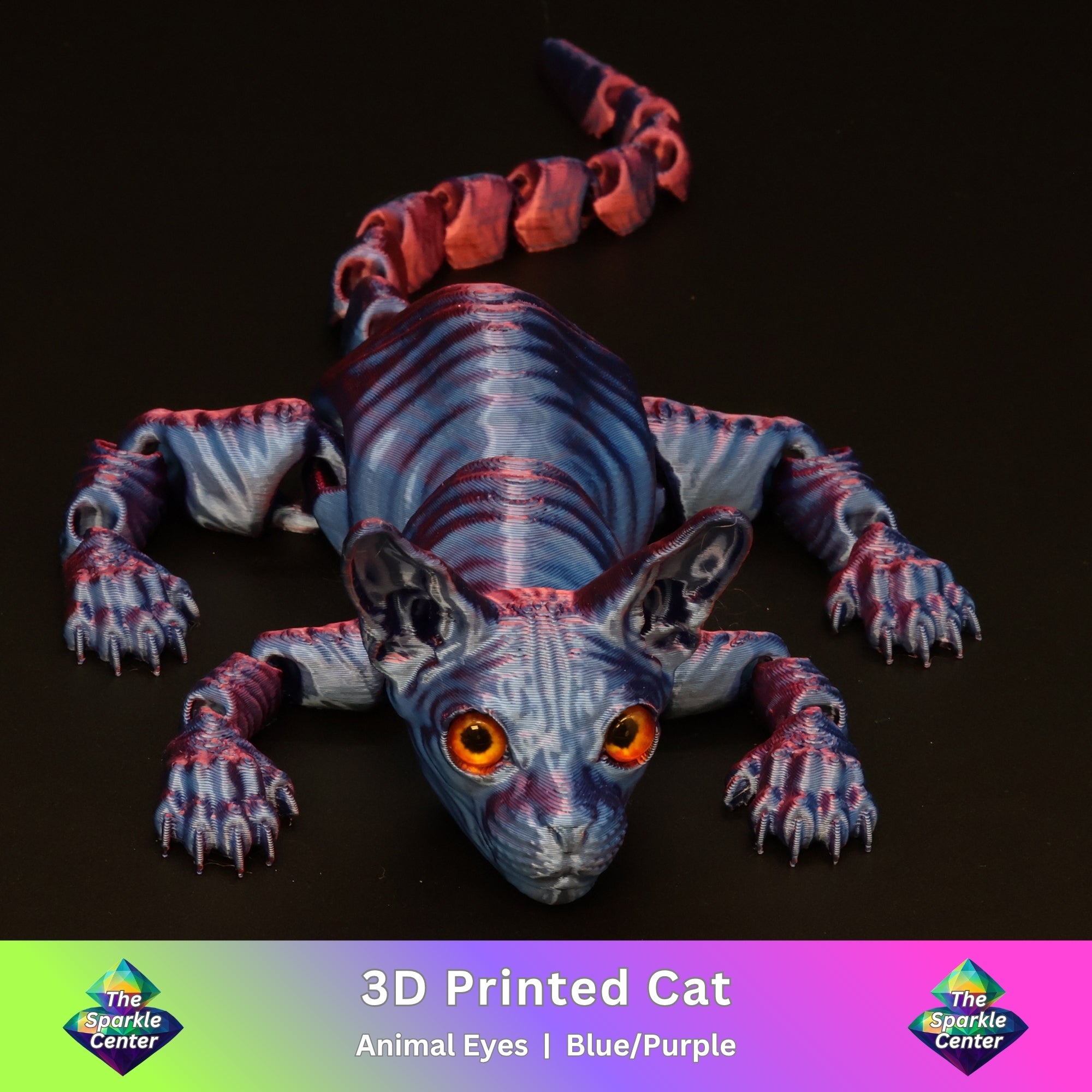 3D Printed Cat w/ Real Eyes