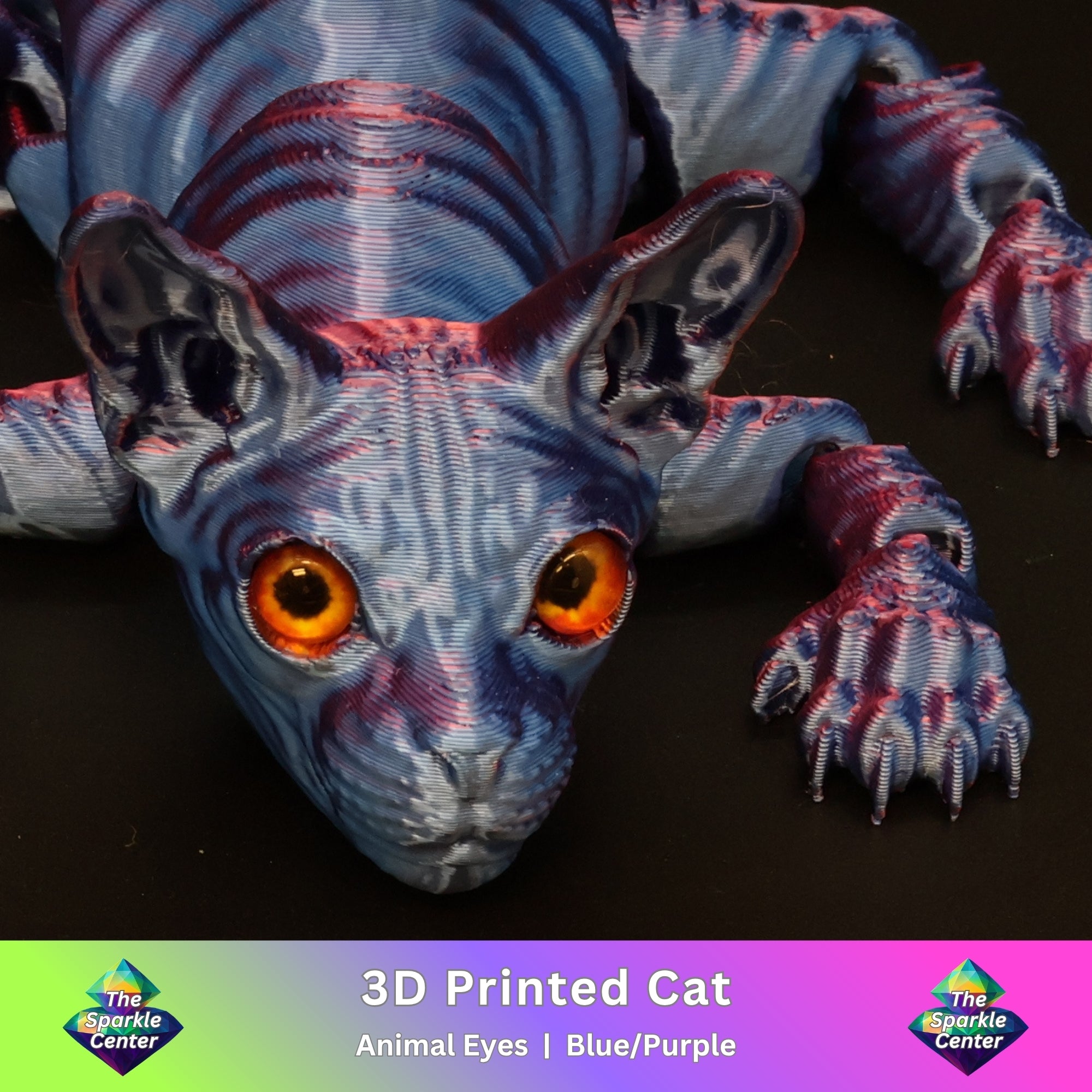 3D Printed Cat w/ Real Eyes
