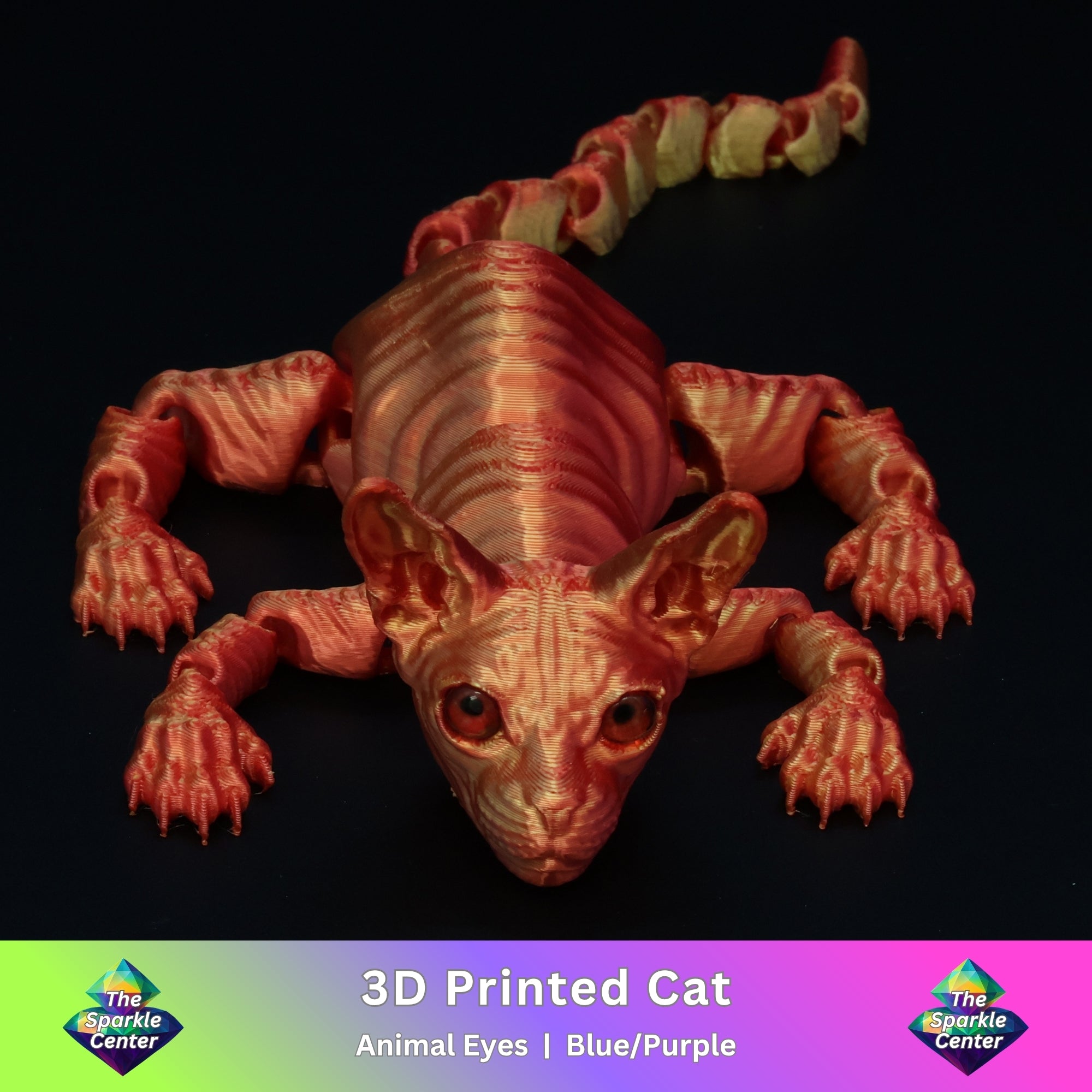 3D Printed Cat w/ Real Eyes