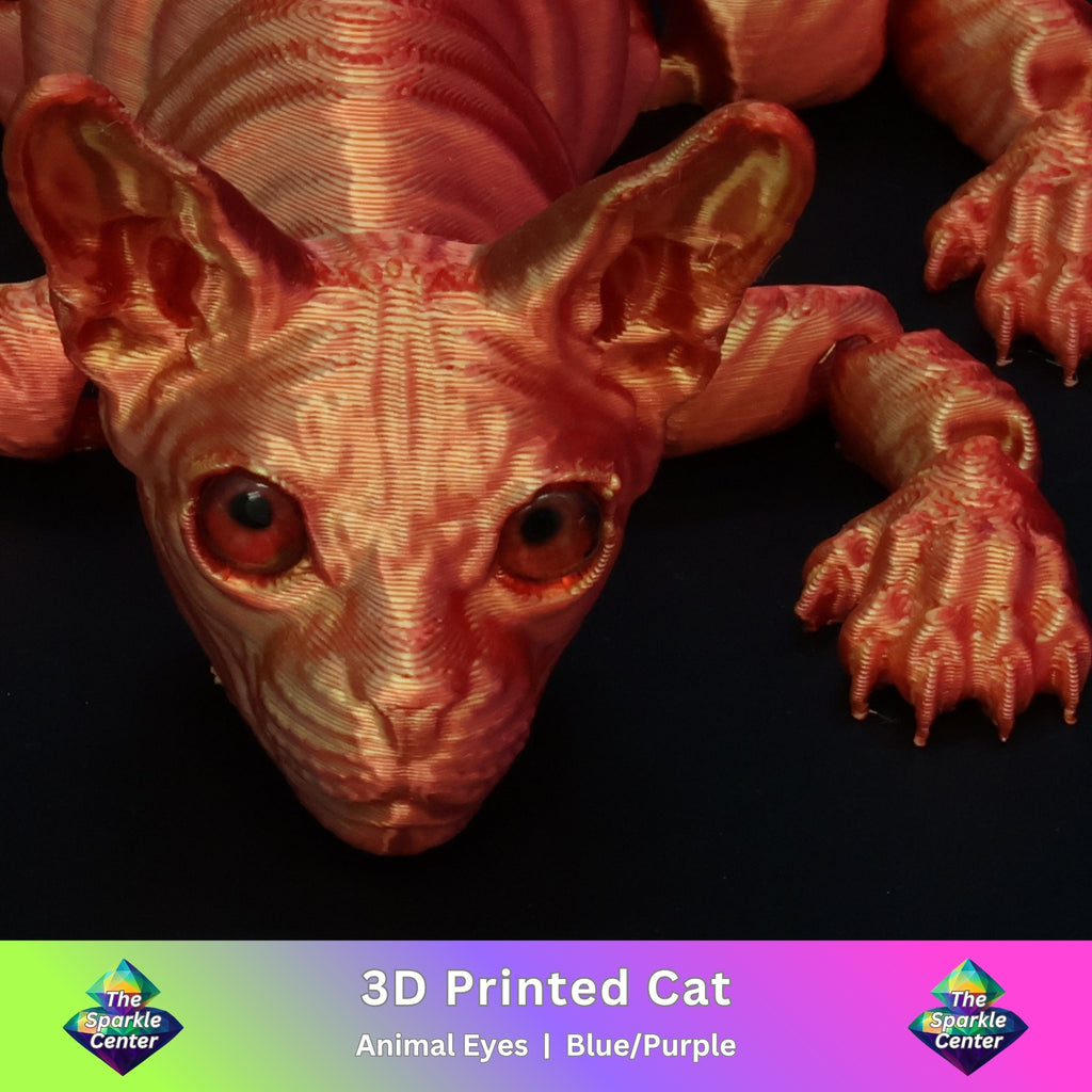 3D Printed Cat w/ Real Eyes