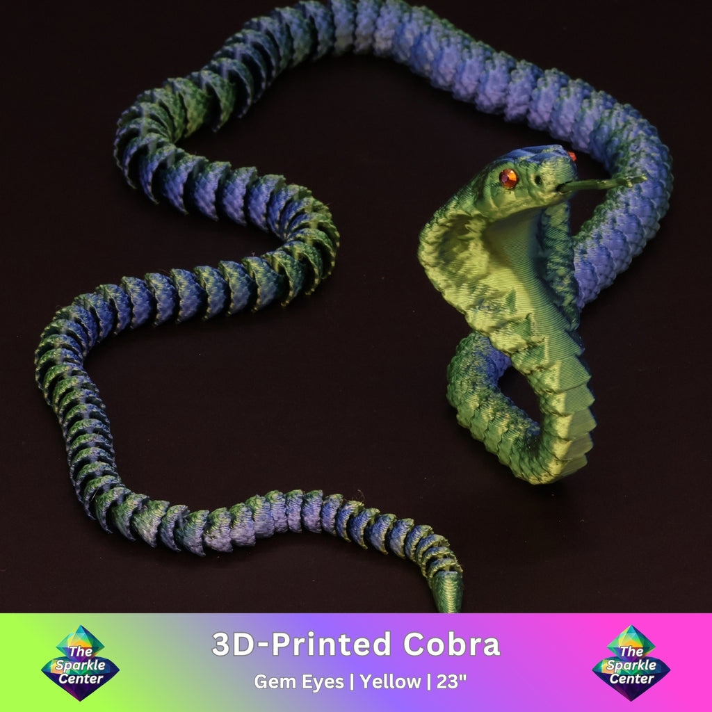 3D Printed Cobra w/ Gem Eyes