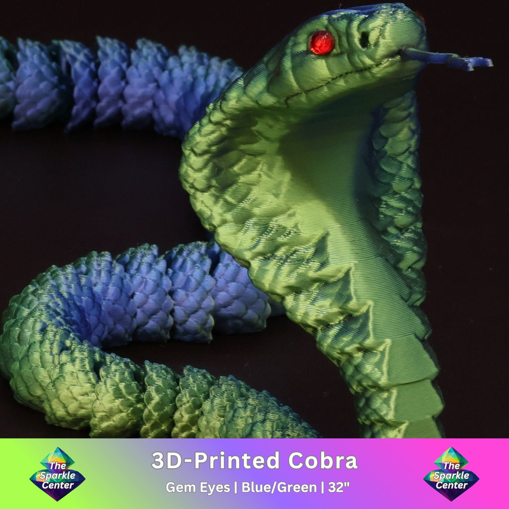 3D Printed Cobra w/ Gem Eyes
