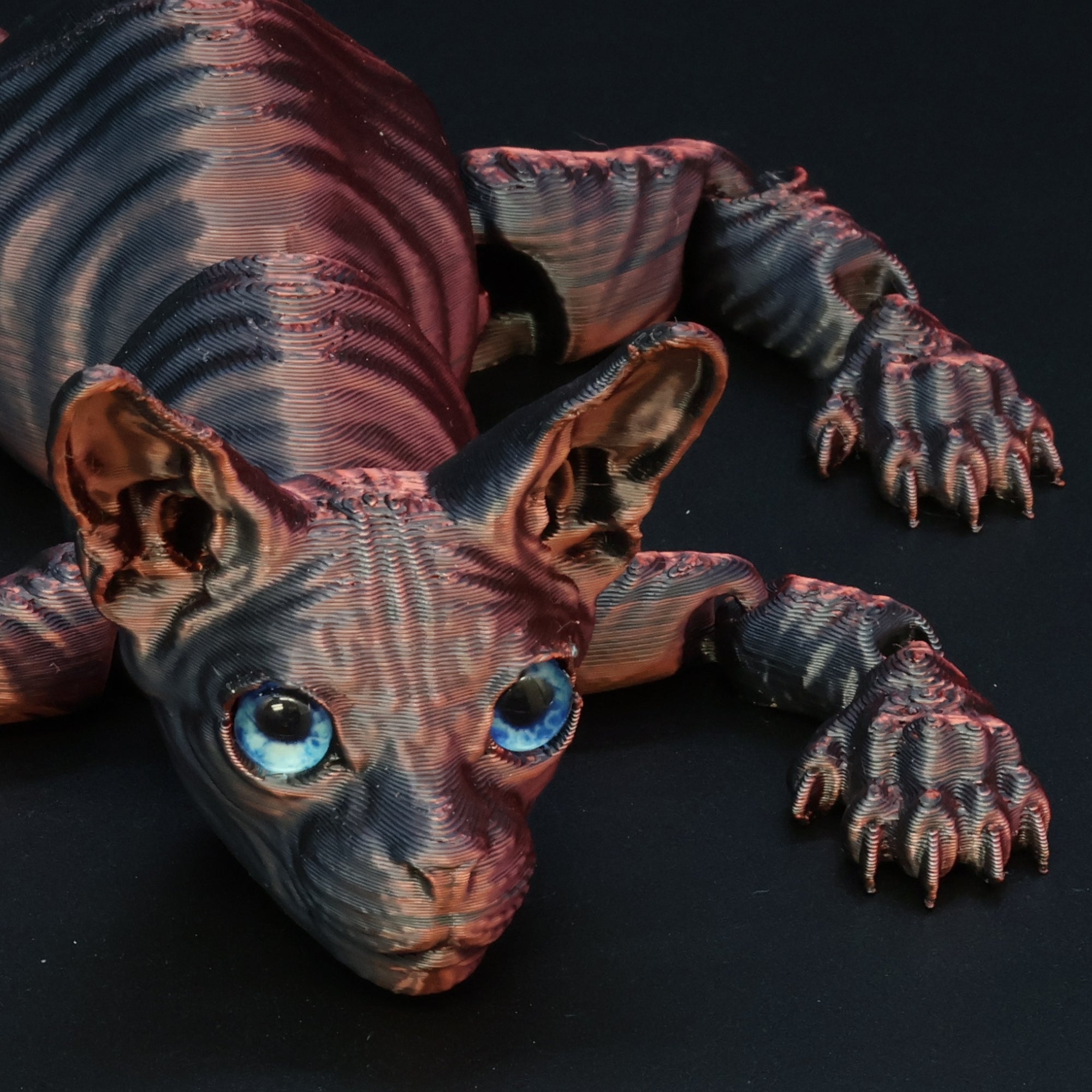 3D Printed Cat w/ Real Eyes