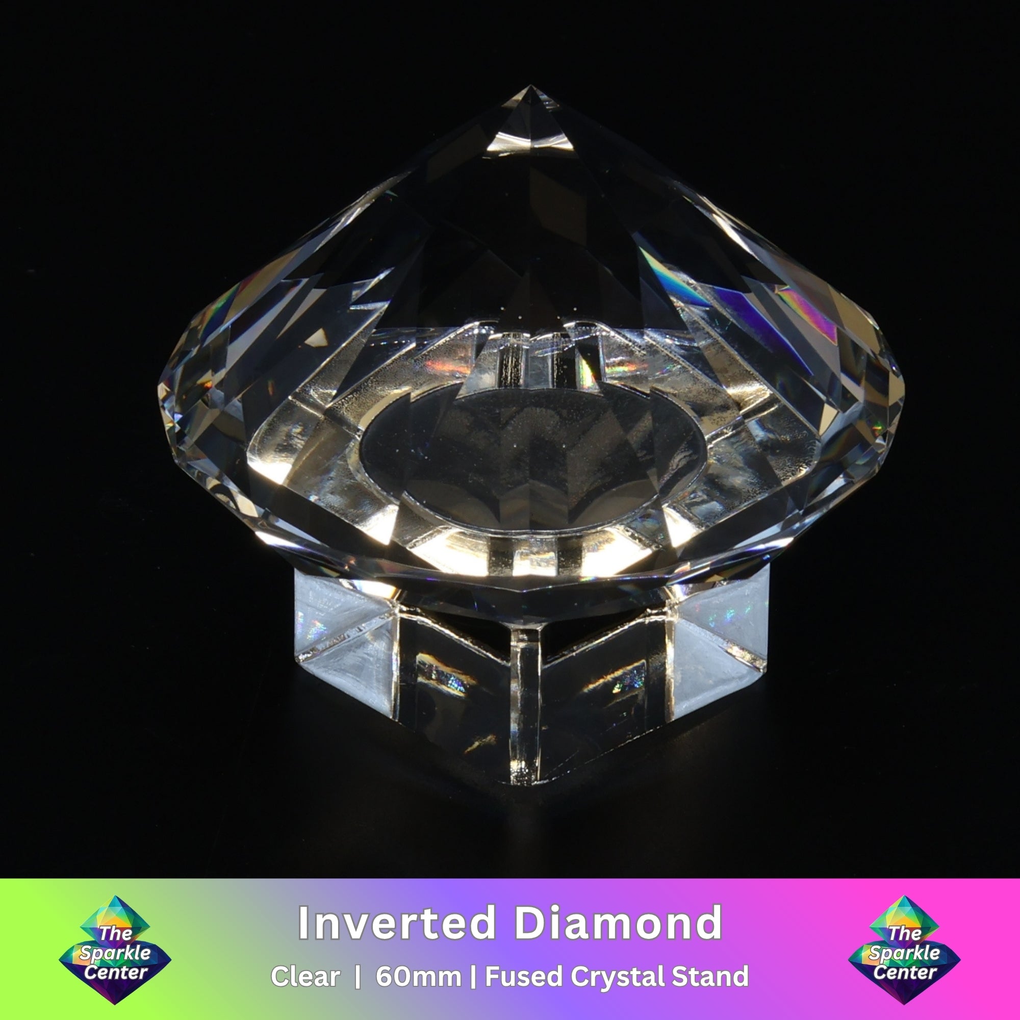 Inverted Diamond with Square Crystal Stand