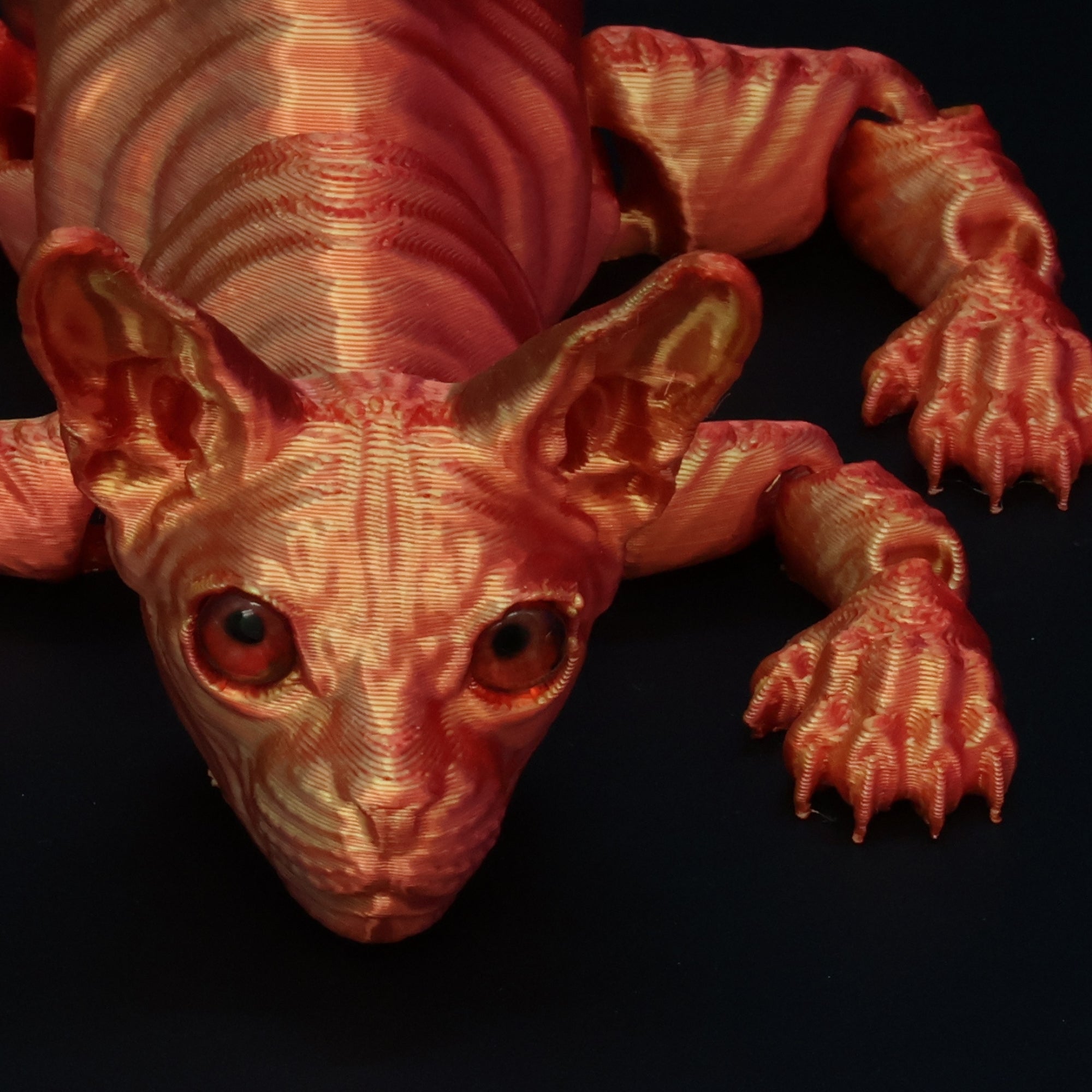 3D Printed Cat w/ Real Eyes