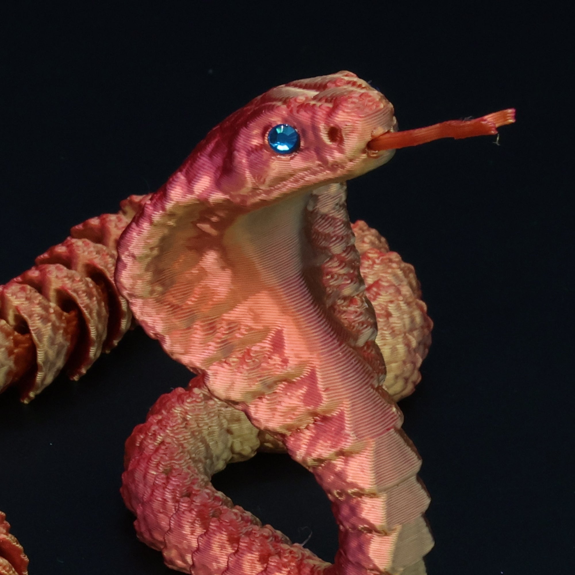 3D Printed Cobra w/ Gem Eyes