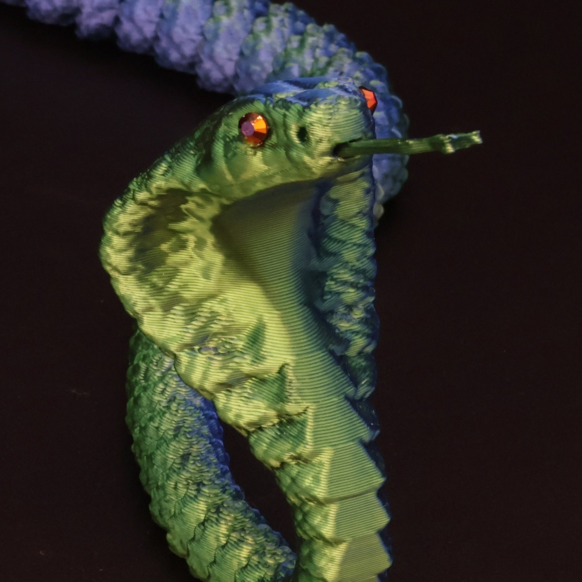 3D Printed Cobra w/ Gem Eyes