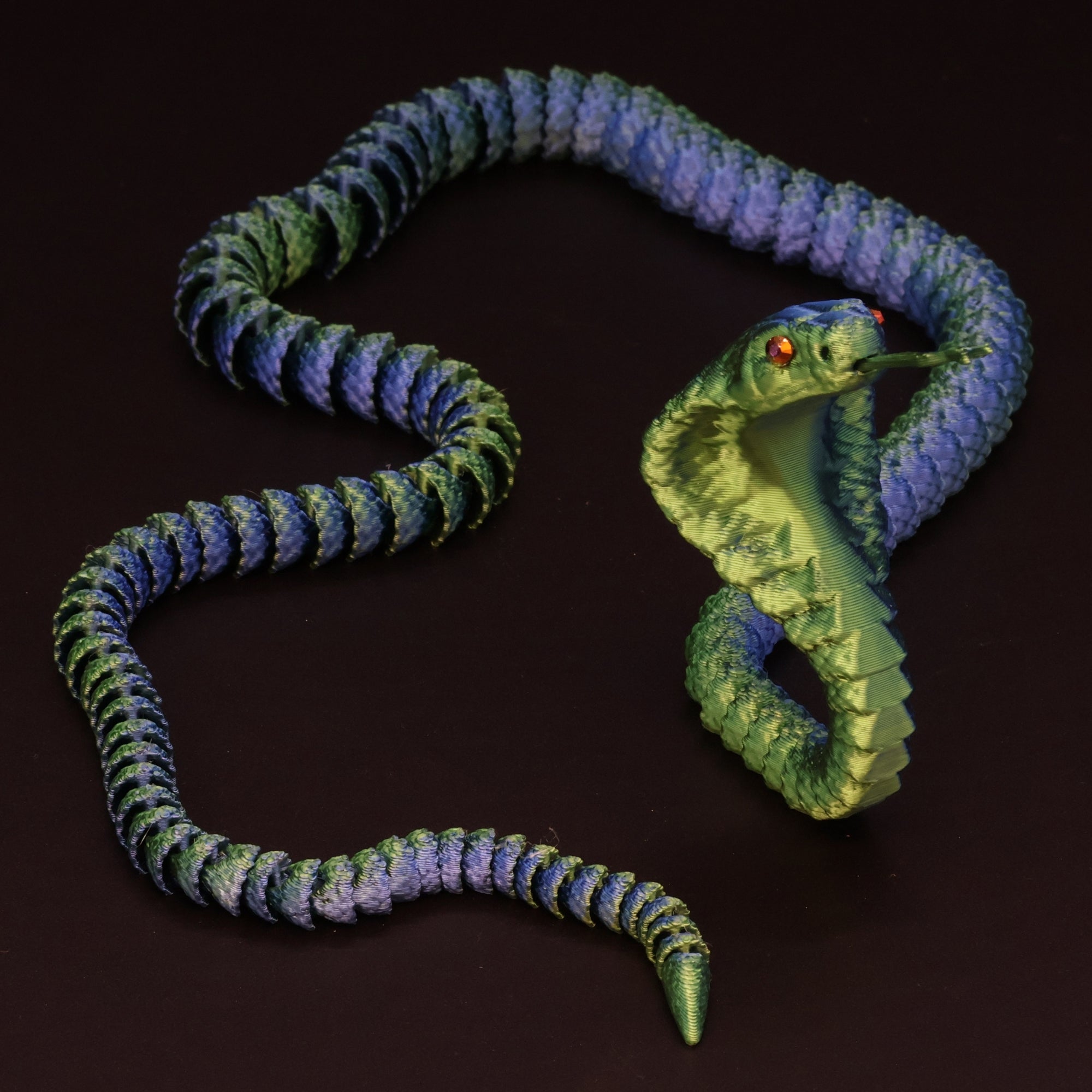 3D Printed Cobra w/ Gem Eyes