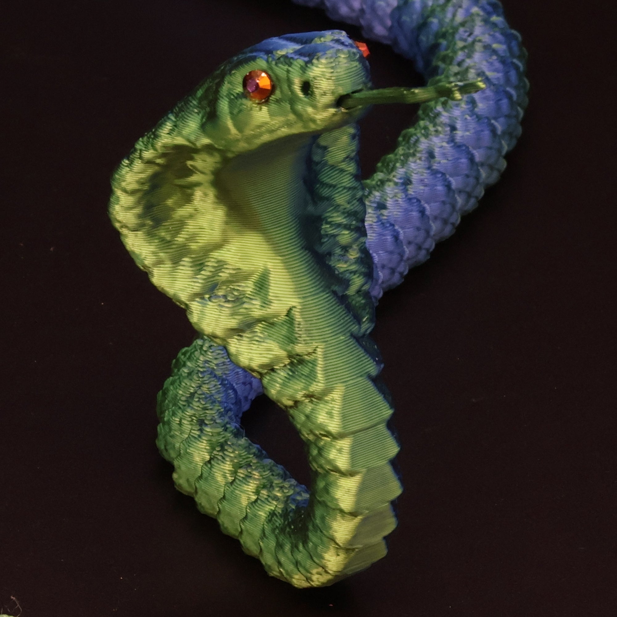 3D Printed Cobra w/ Gem Eyes