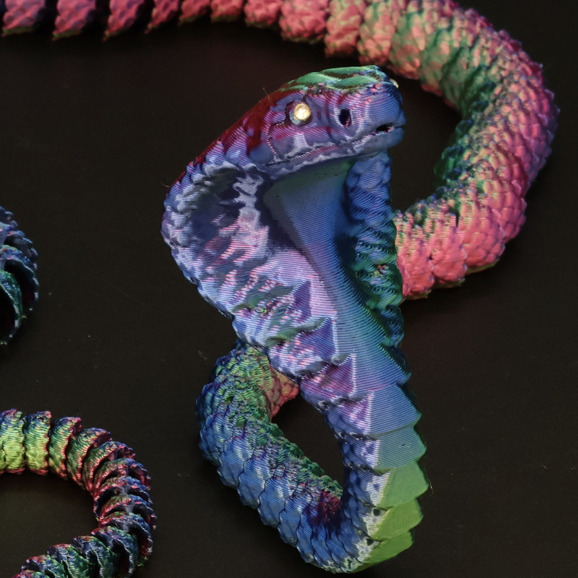 3D Printed Cobra w/ Gem Eyes
