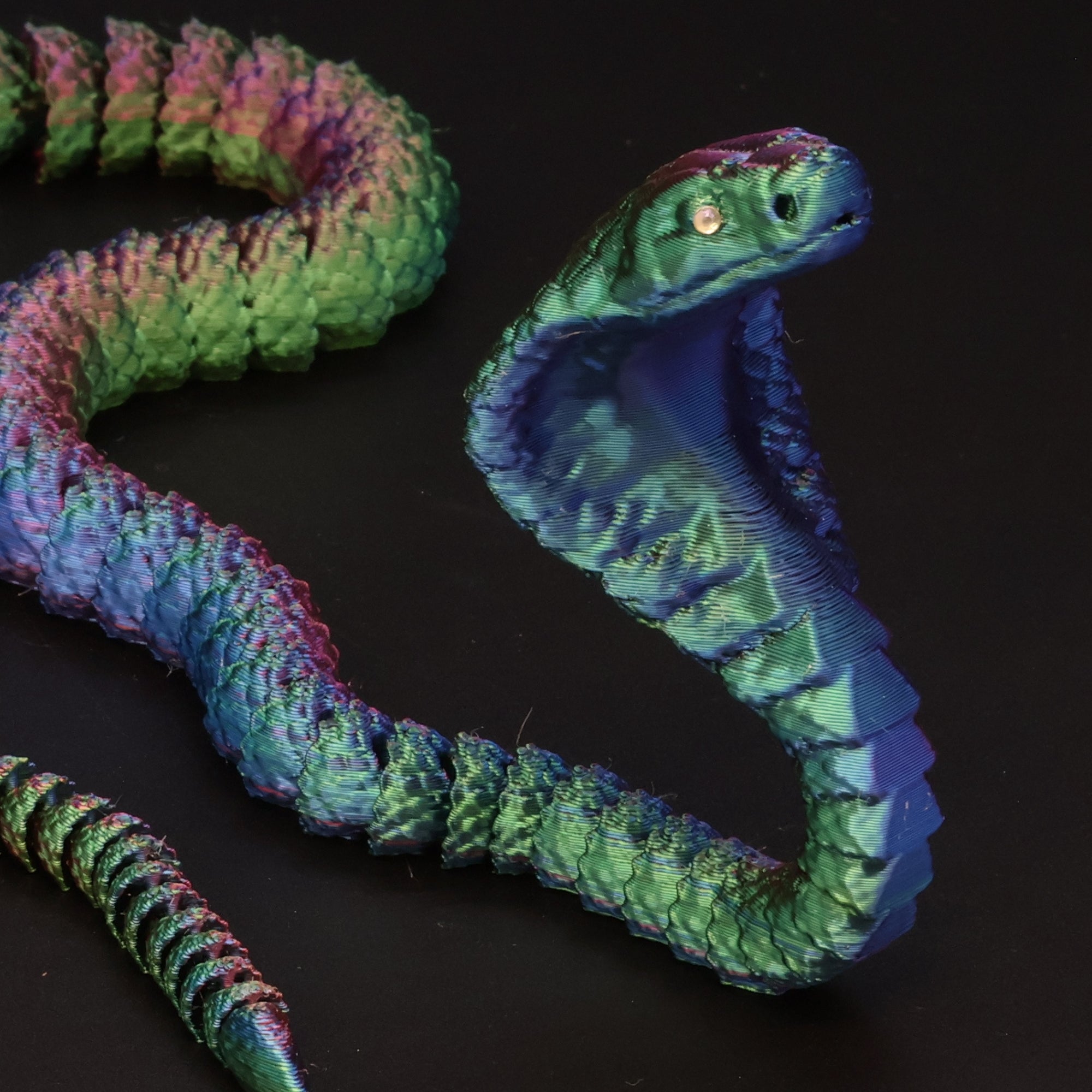3D Printed Cobra w/ Gem Eyes