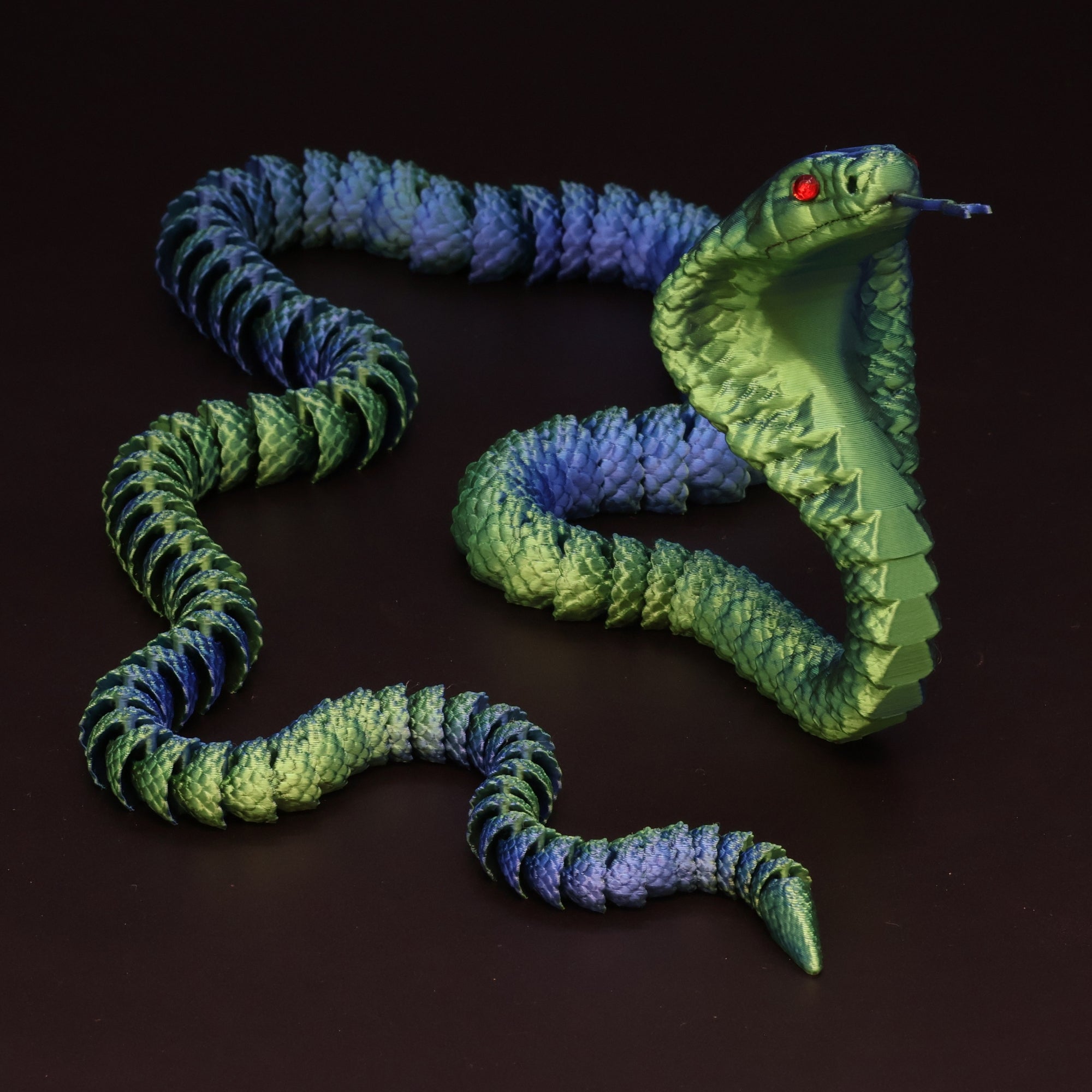 3D Printed Cobra w/ Gem Eyes