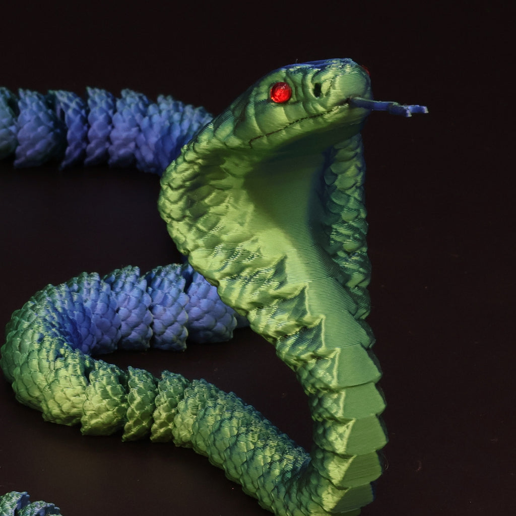 3D Printed Cobra w/ Gem Eyes