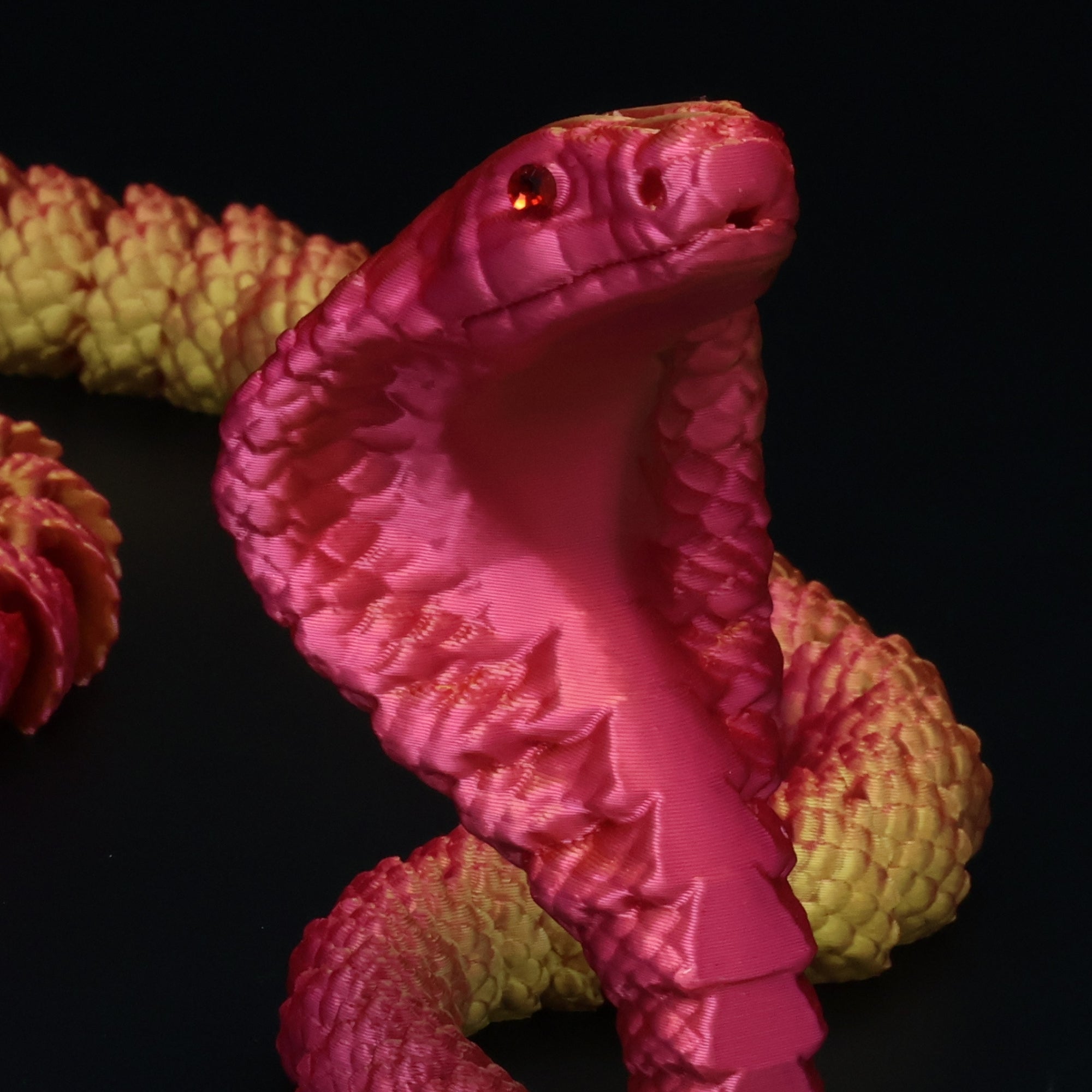 3D Printed Cobra w/ Gem Eyes