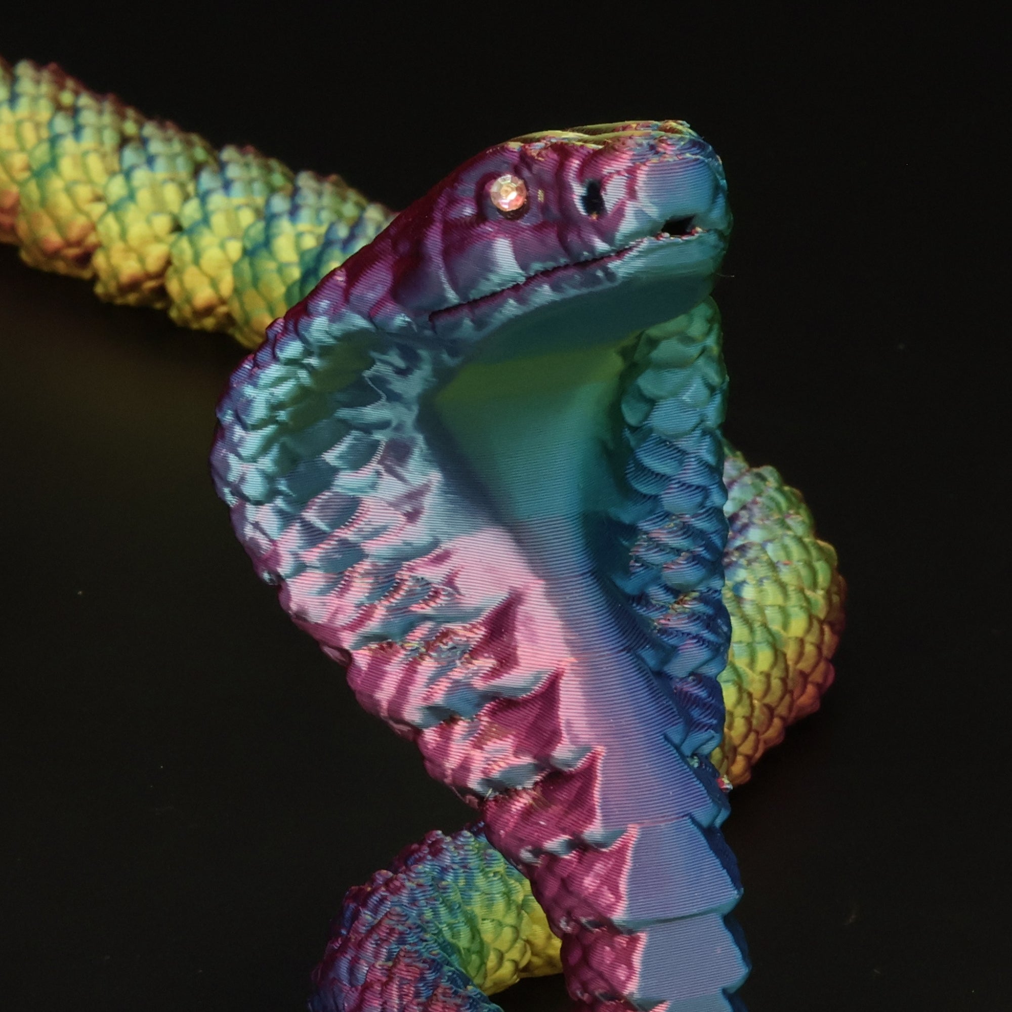 3D Printed Cobra w/ Gem Eyes