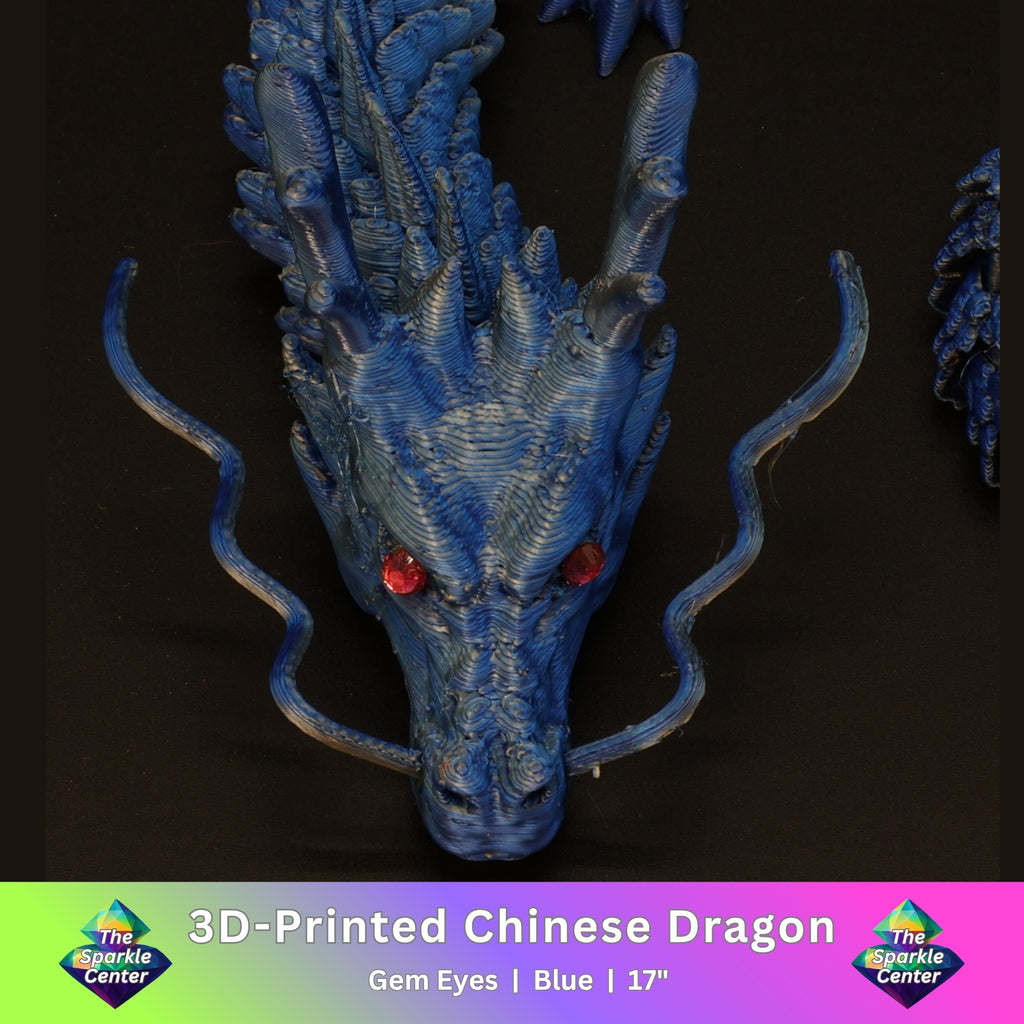 3D Printed Chinese Dragon w/ Gem Eyes