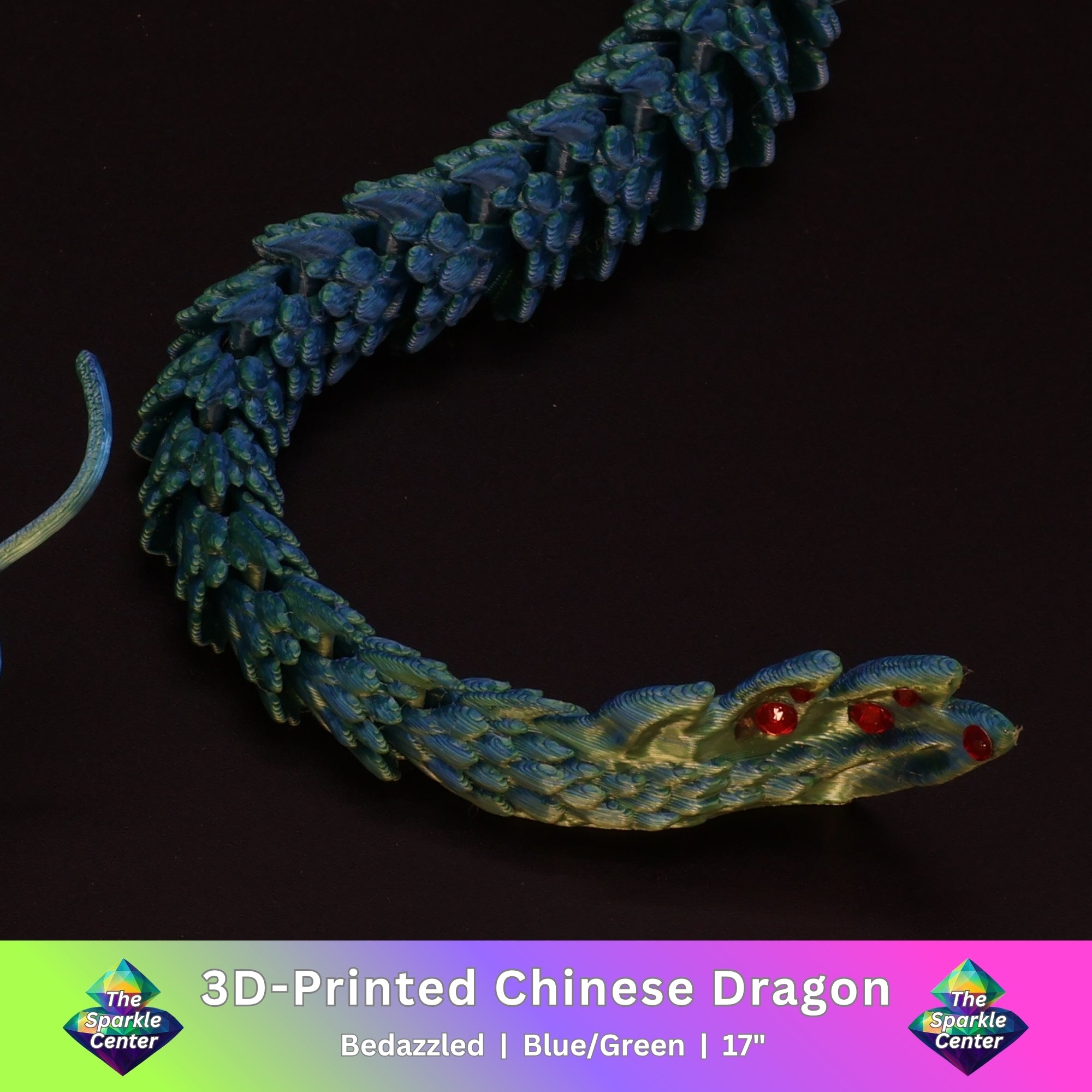 3D Printed Bedazzled Chinese Dragon™
