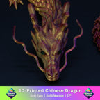 3D Printed Chinese Dragon w/ Gem Eyes