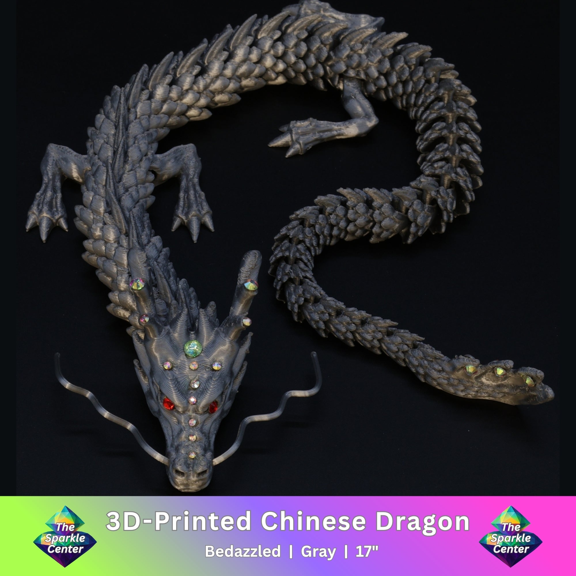 3D Printed Bedazzled Chinese Dragon™