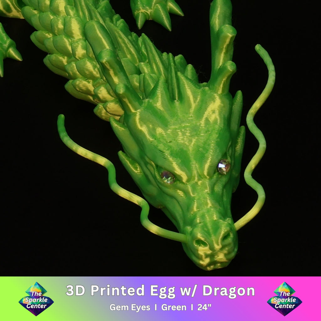 3D Printed Chinese Dragon w/ Gem Eyes