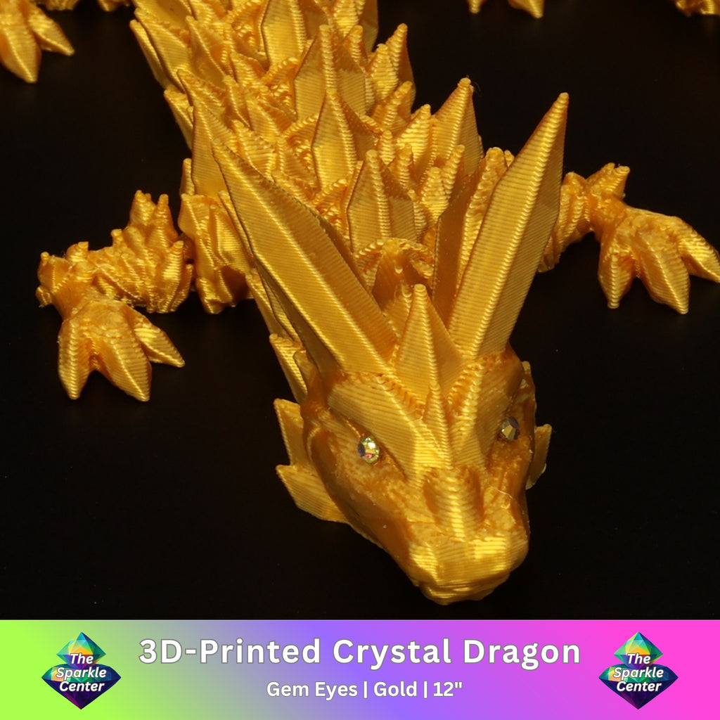 3D Printed Crystal Dragon w/ Gem Eyes