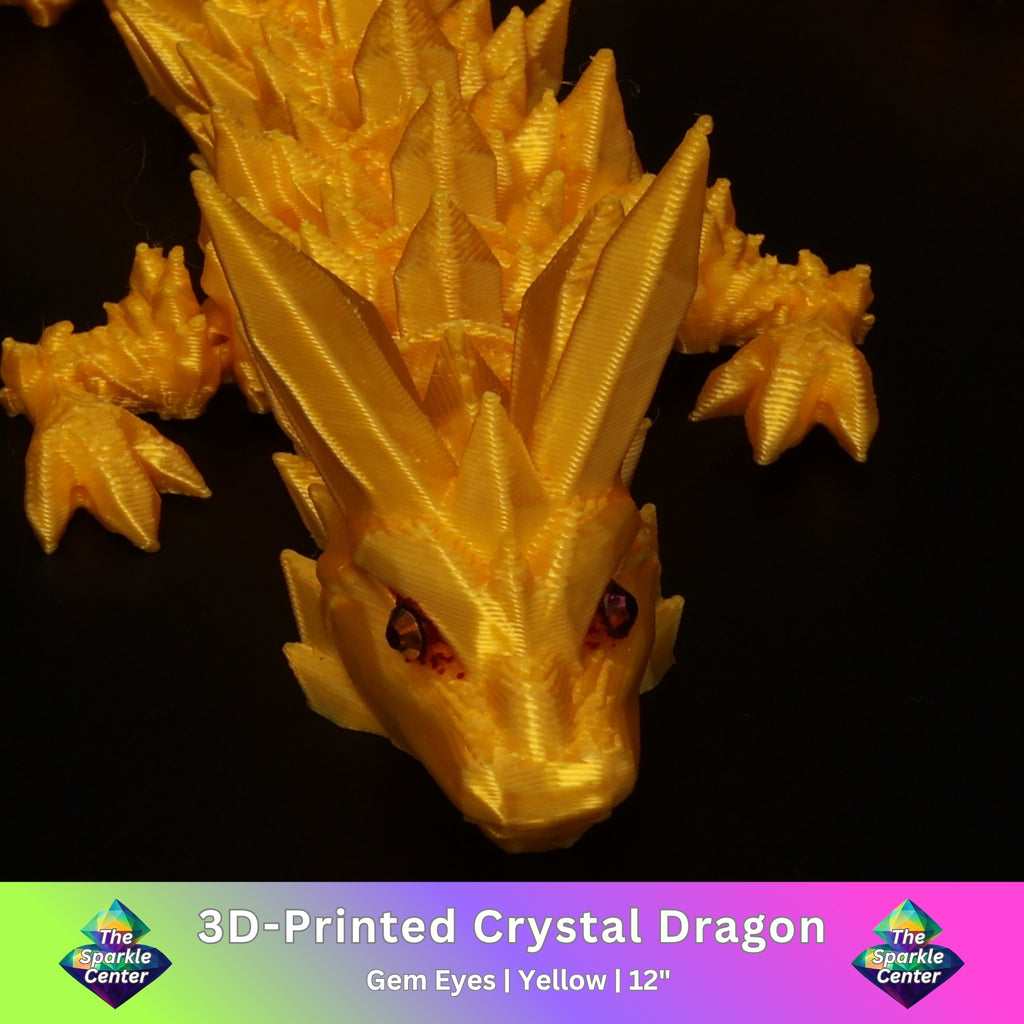 3D Printed Crystal Dragon w/ Gem Eyes