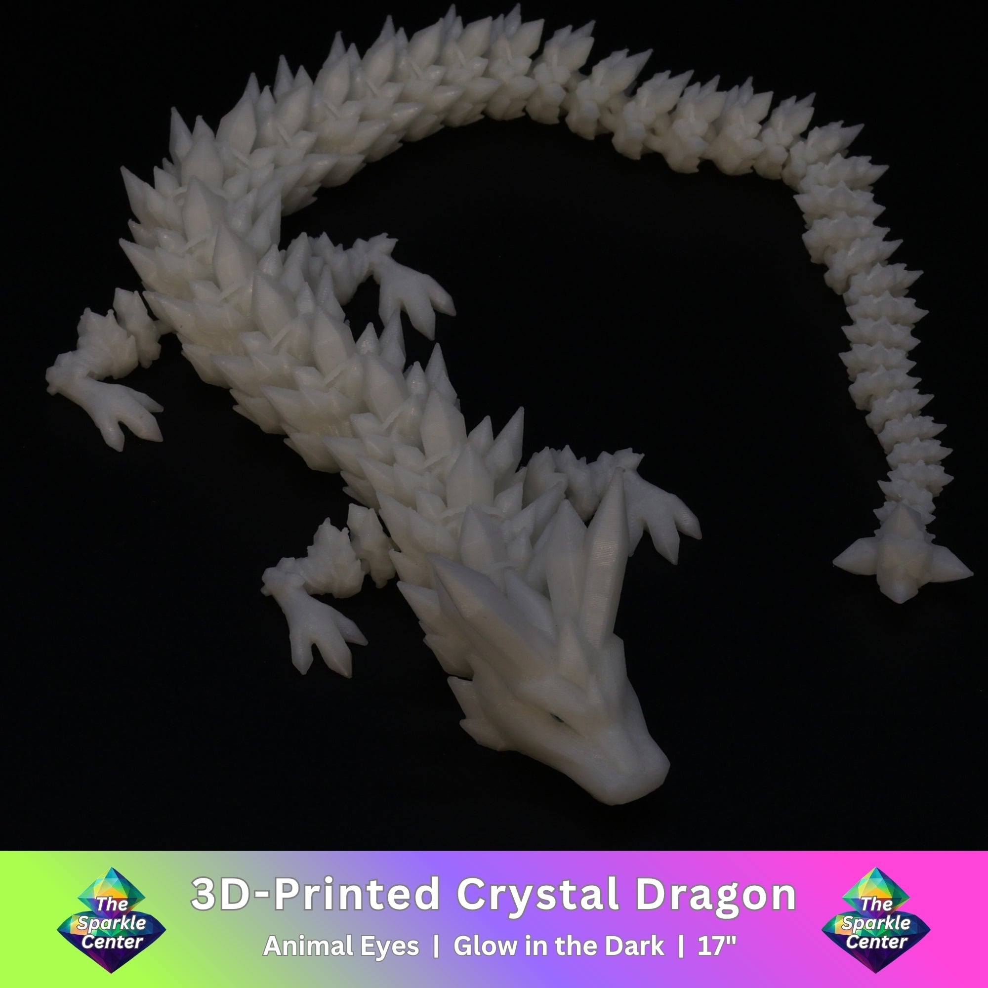 3D Printed Crystal Dragon w/ Animal Eyes