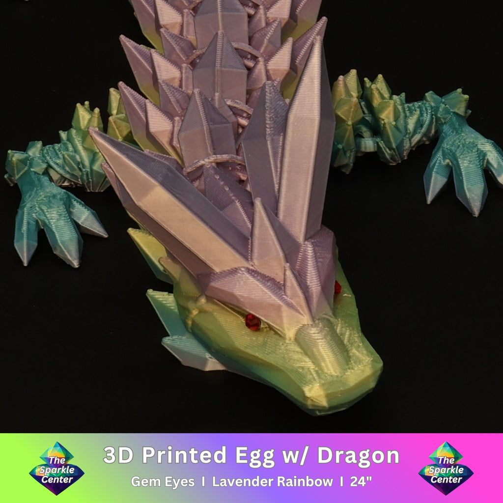 3D Printed Crystal Dragon w/ Gem Eyes