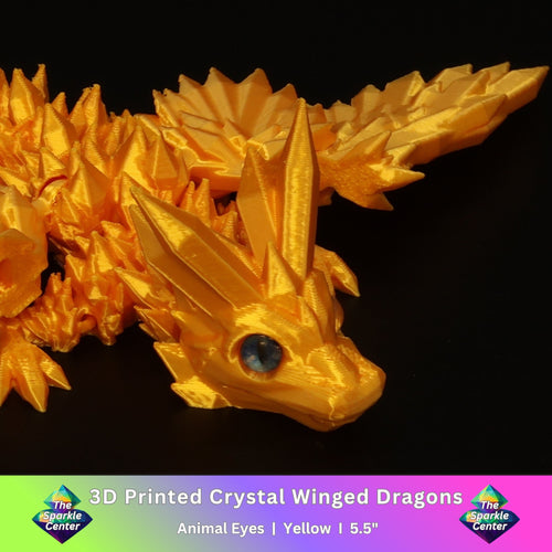 3D Printed Crystal-Winged Dragon w/ Animal Eyes