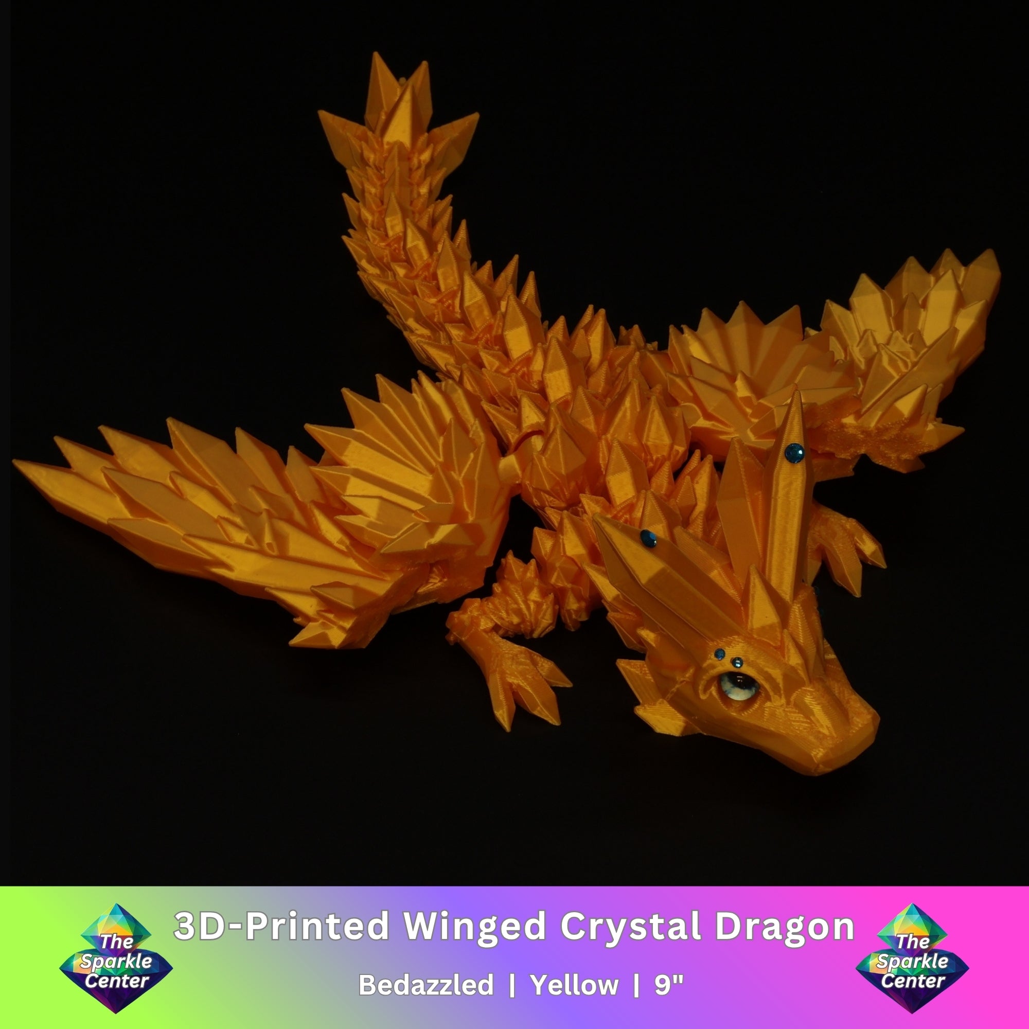 3D Printed Bedazzled Crystal-Winged Dragon™