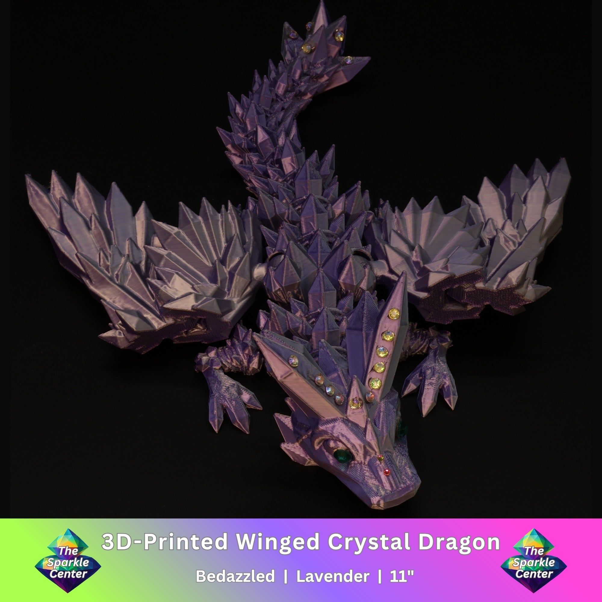 3D Printed Bedazzled Crystal-Winged Dragon™