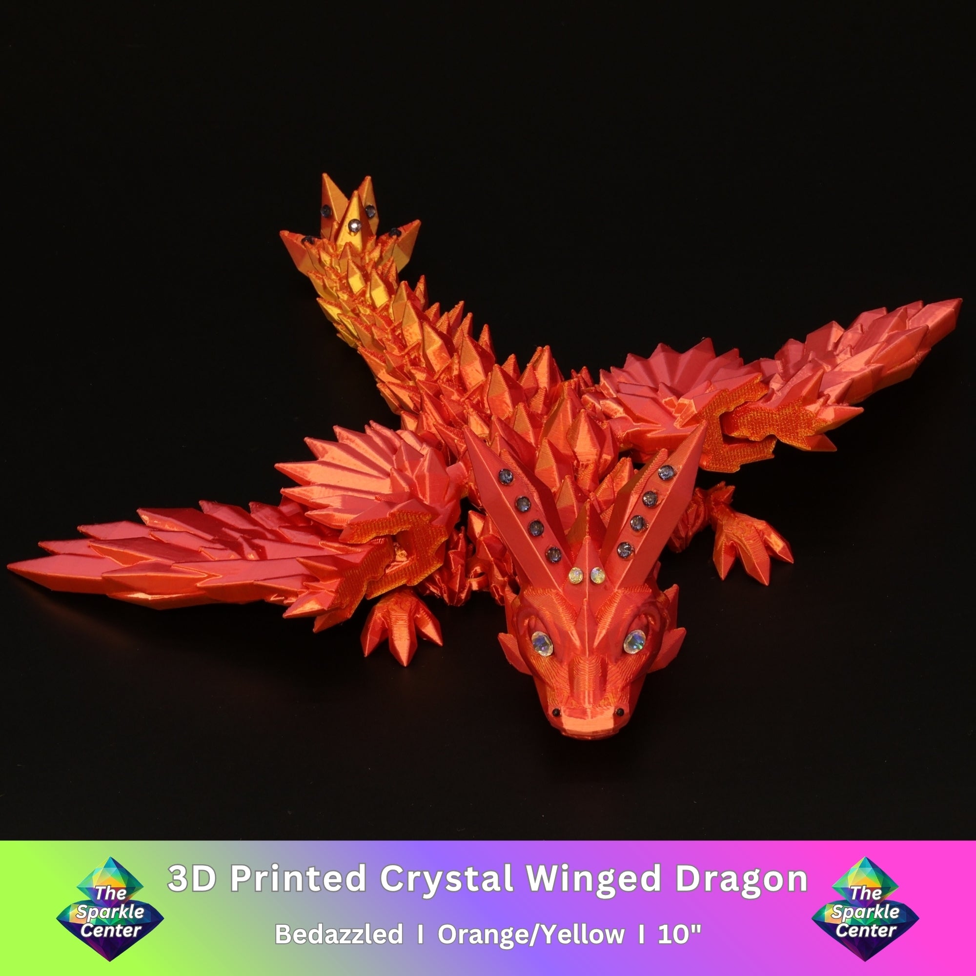 3D Printed Bedazzled Crystal-Winged Dragon™