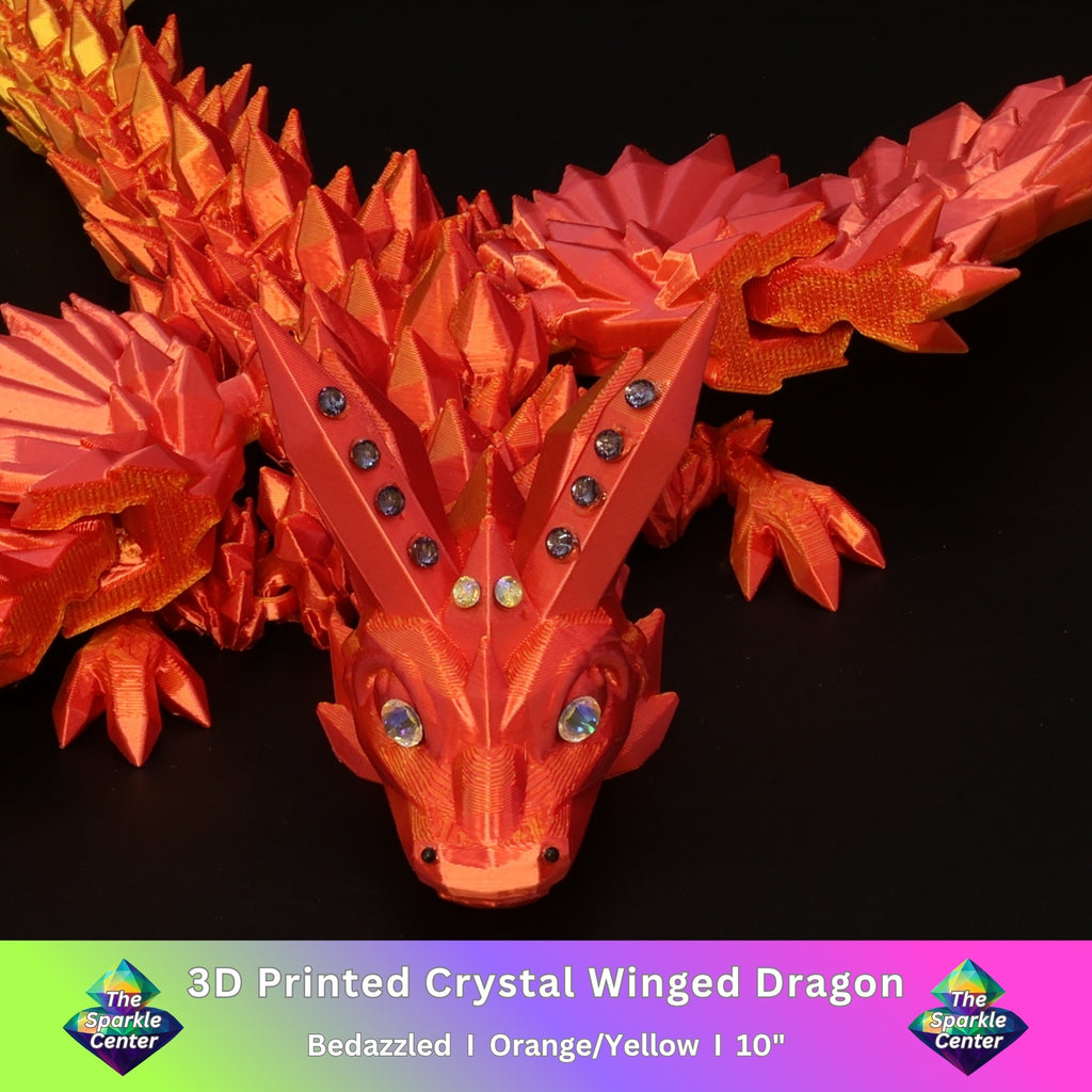 3D Printed Bedazzled Crystal-Winged Dragon™