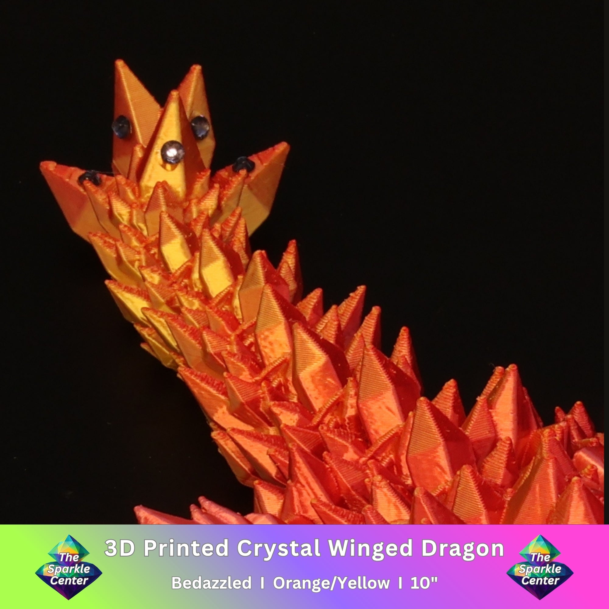 3D Printed Bedazzled Crystal-Winged Dragon™