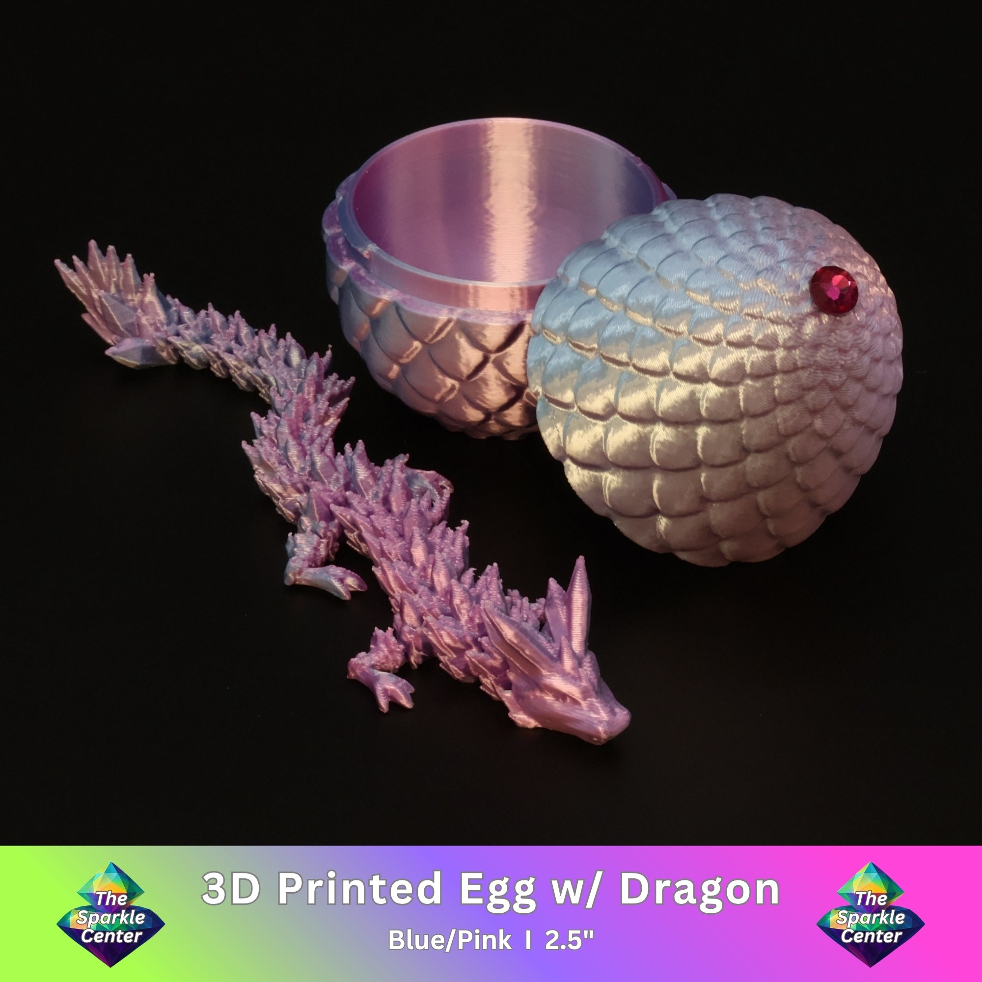 3D Printed Dragon Egg w/ Dragon