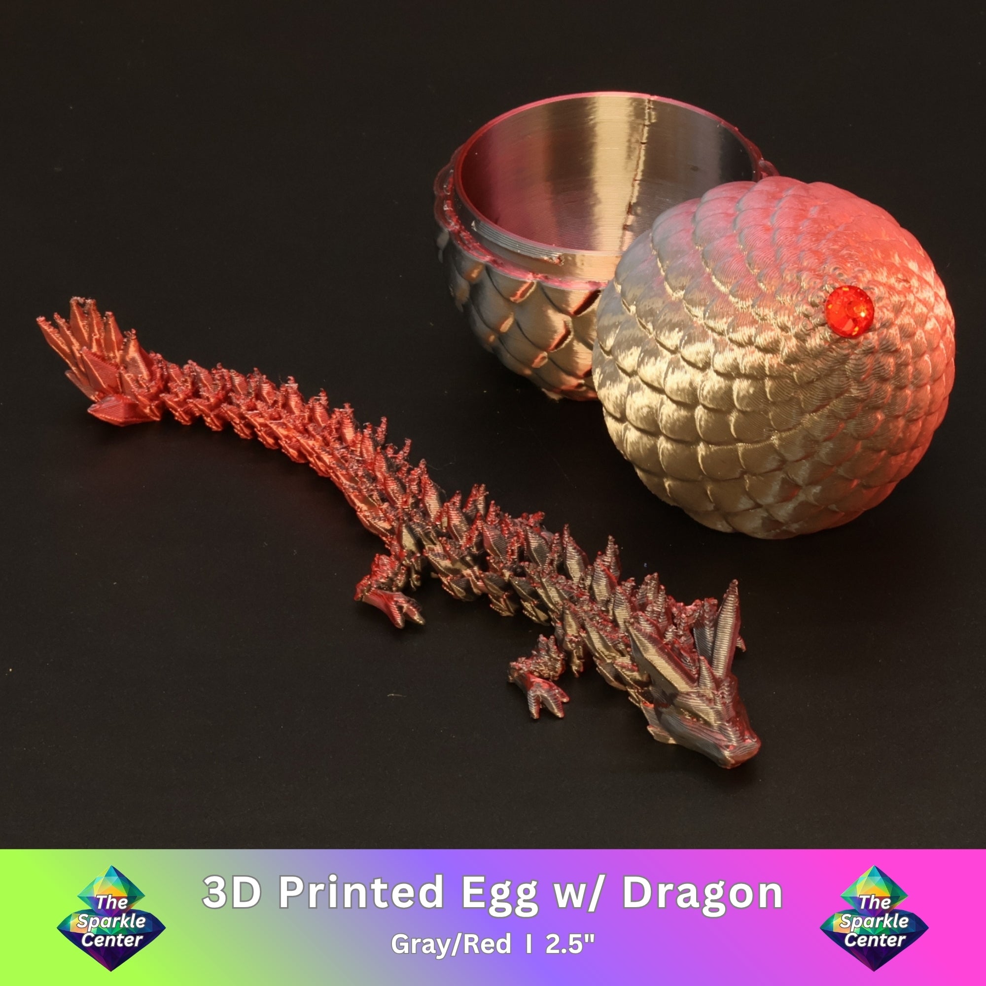 3D Printed Dragon Egg w/ Dragon