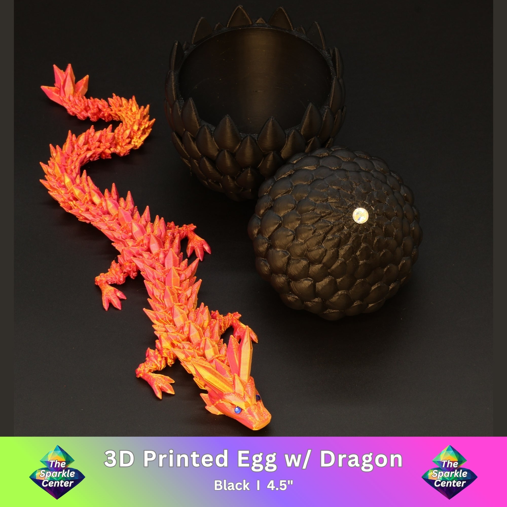 3D Printed Dragon Egg w/ Dragon