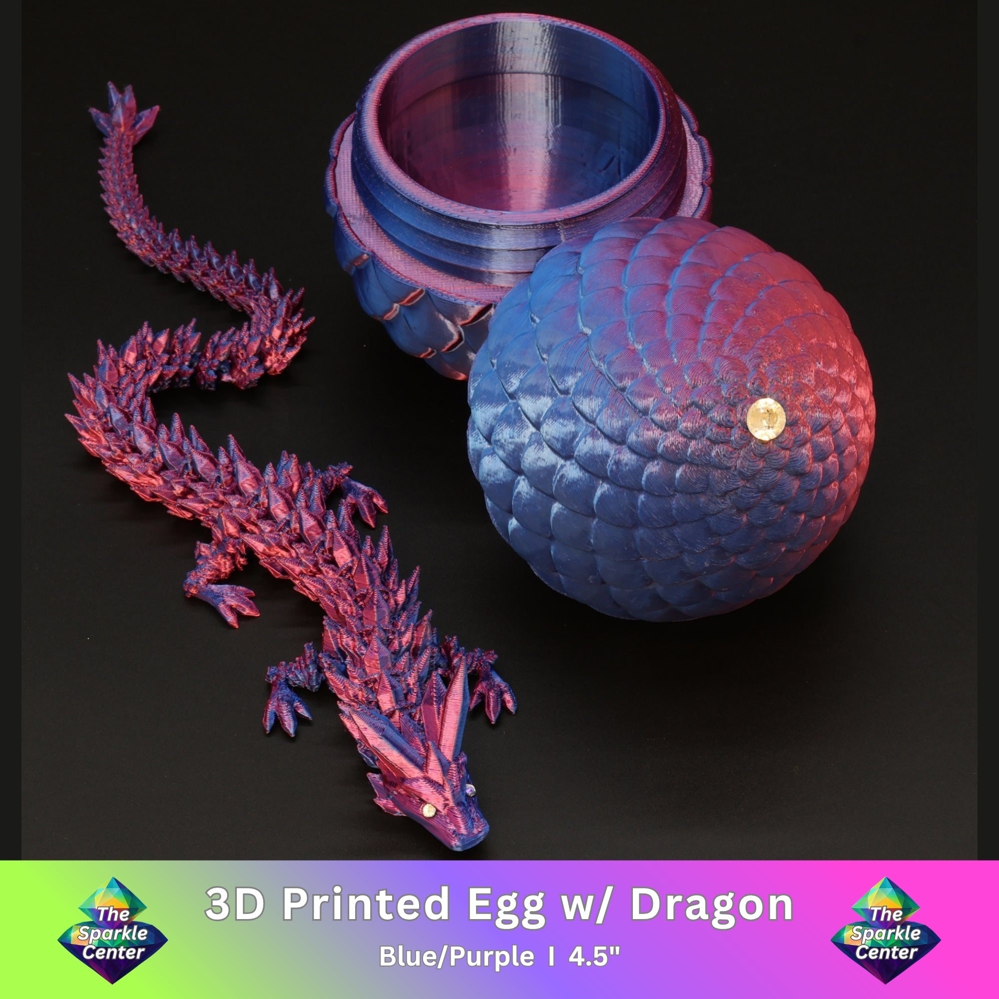 3D Printed Dragon Egg w/ Dragon