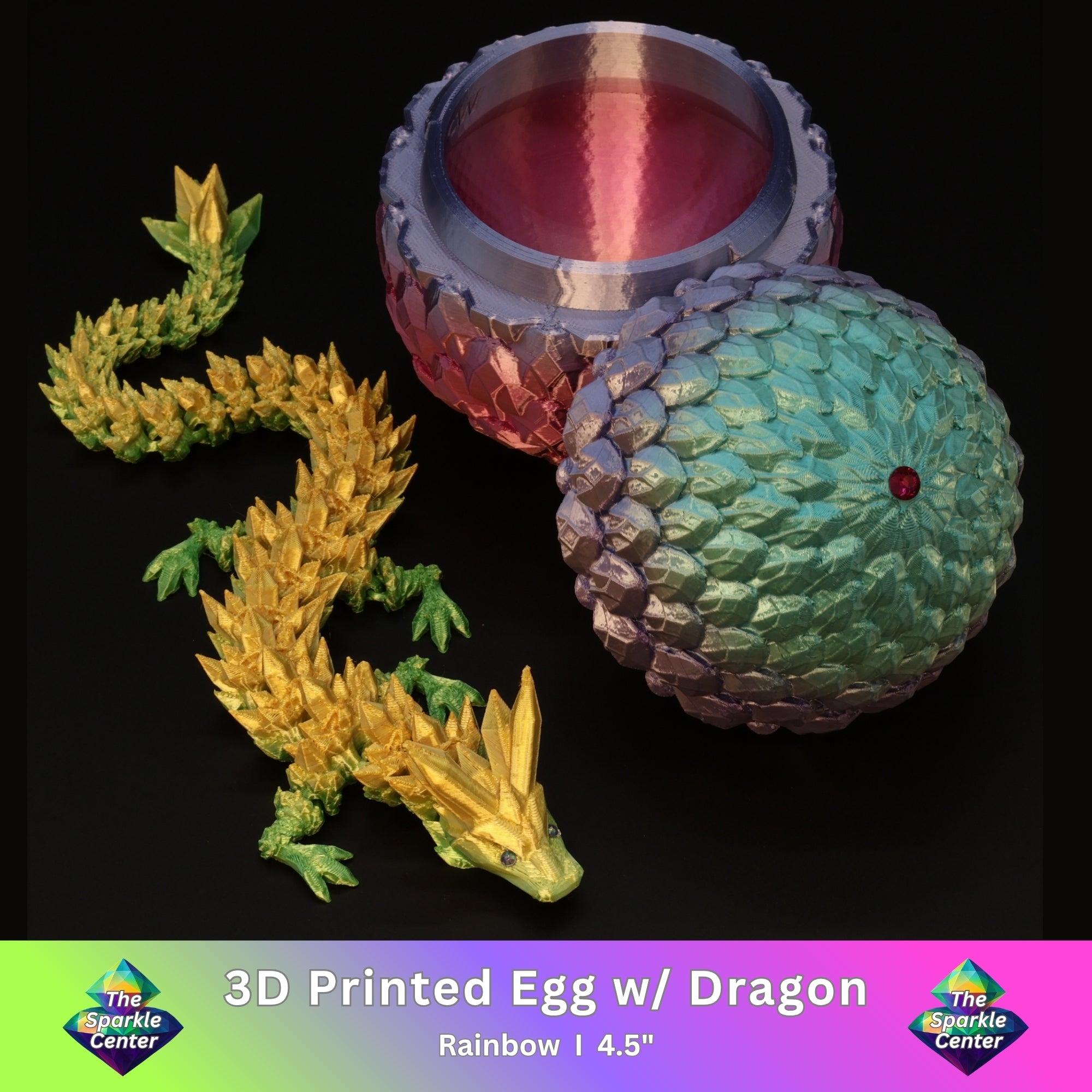 3D Printed Dragon Egg w/ Dragon