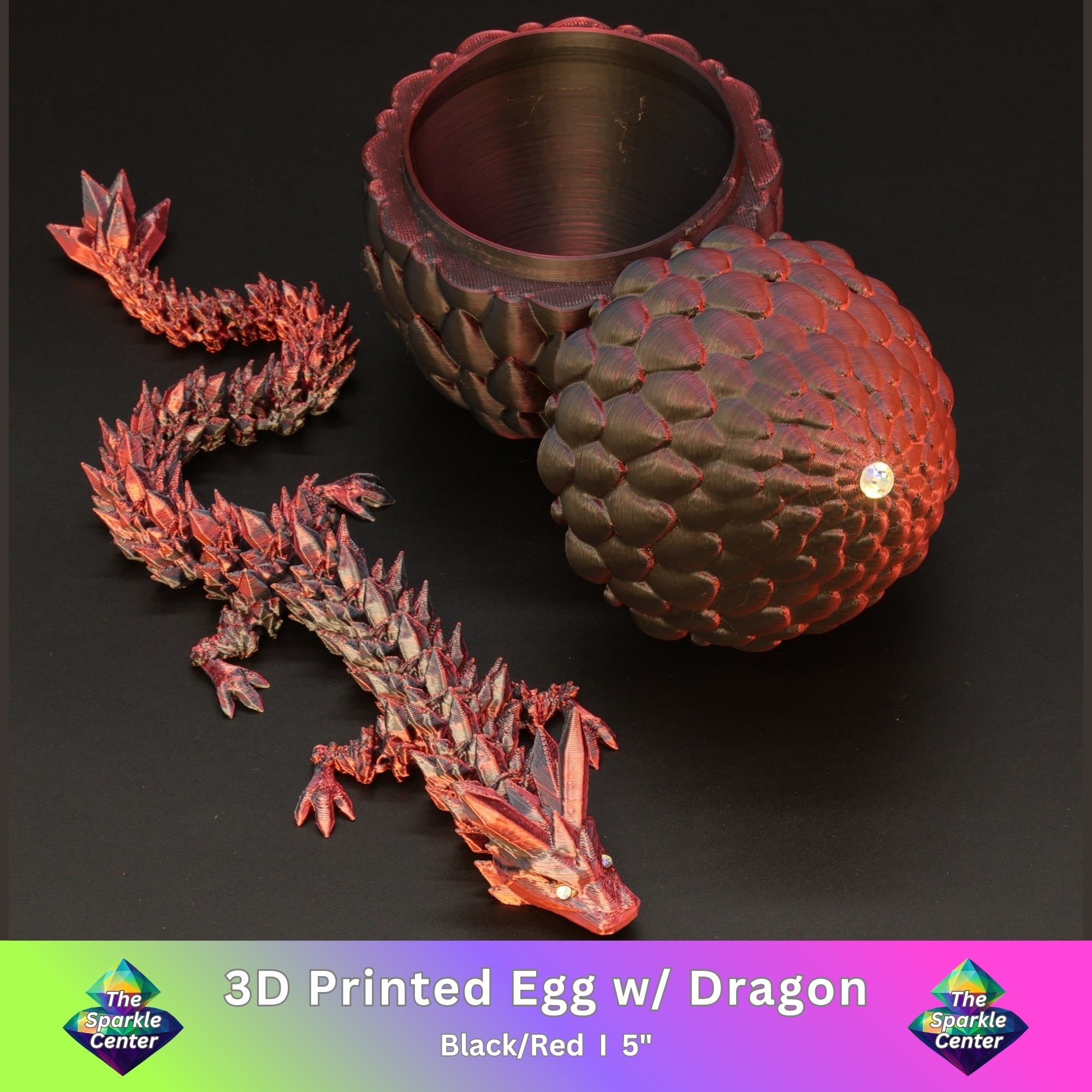 3D Printed Dragon Egg w/ Dragon