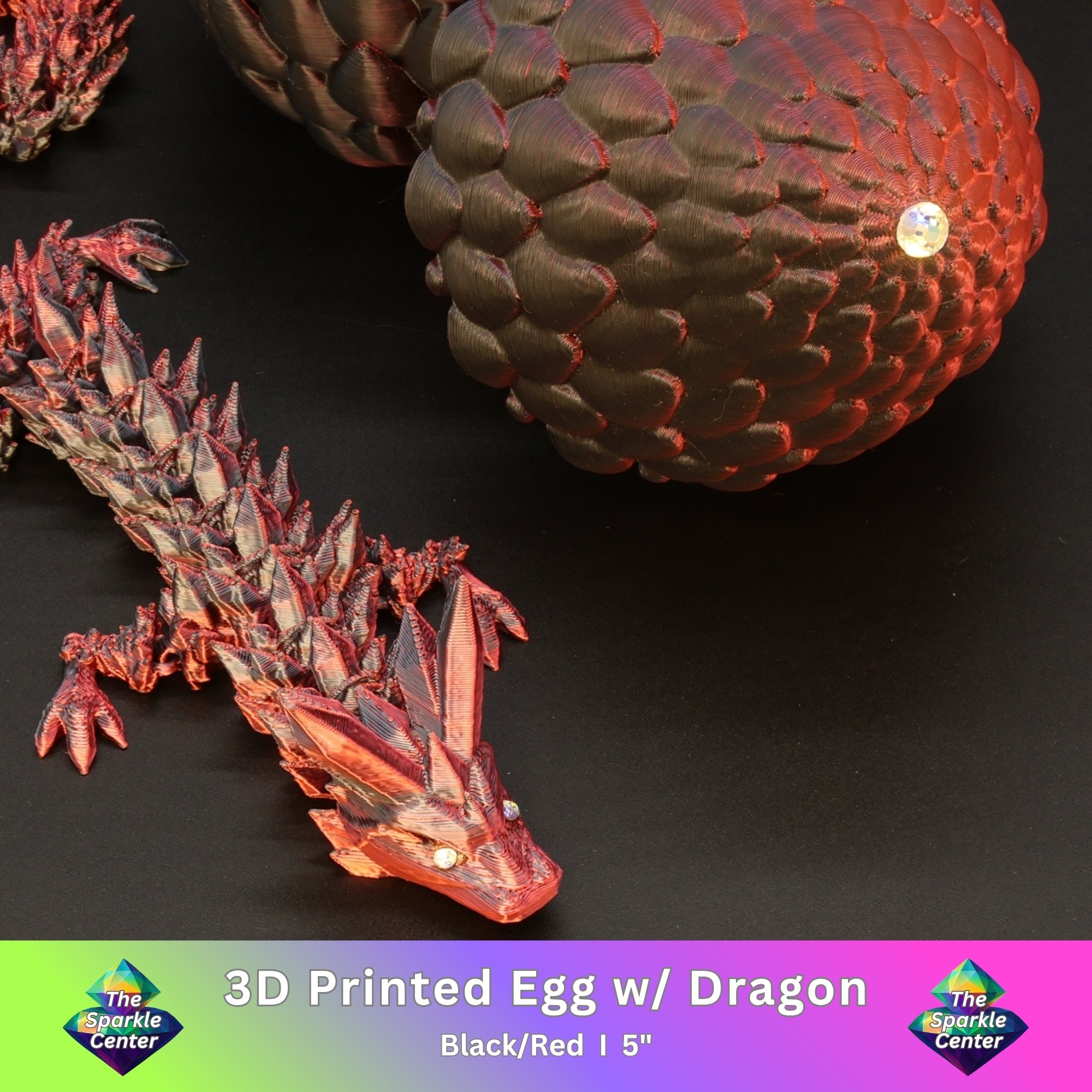 3D Printed Dragon Egg w/ Dragon