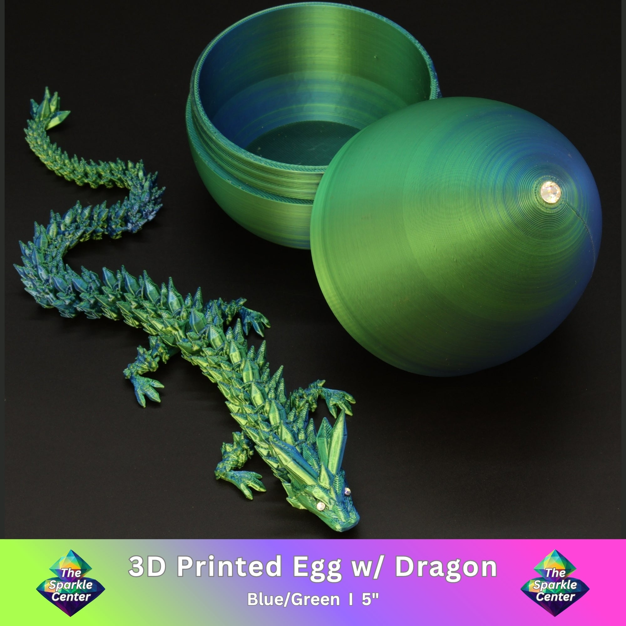 3D Printed Dragon Egg w/ Dragon
