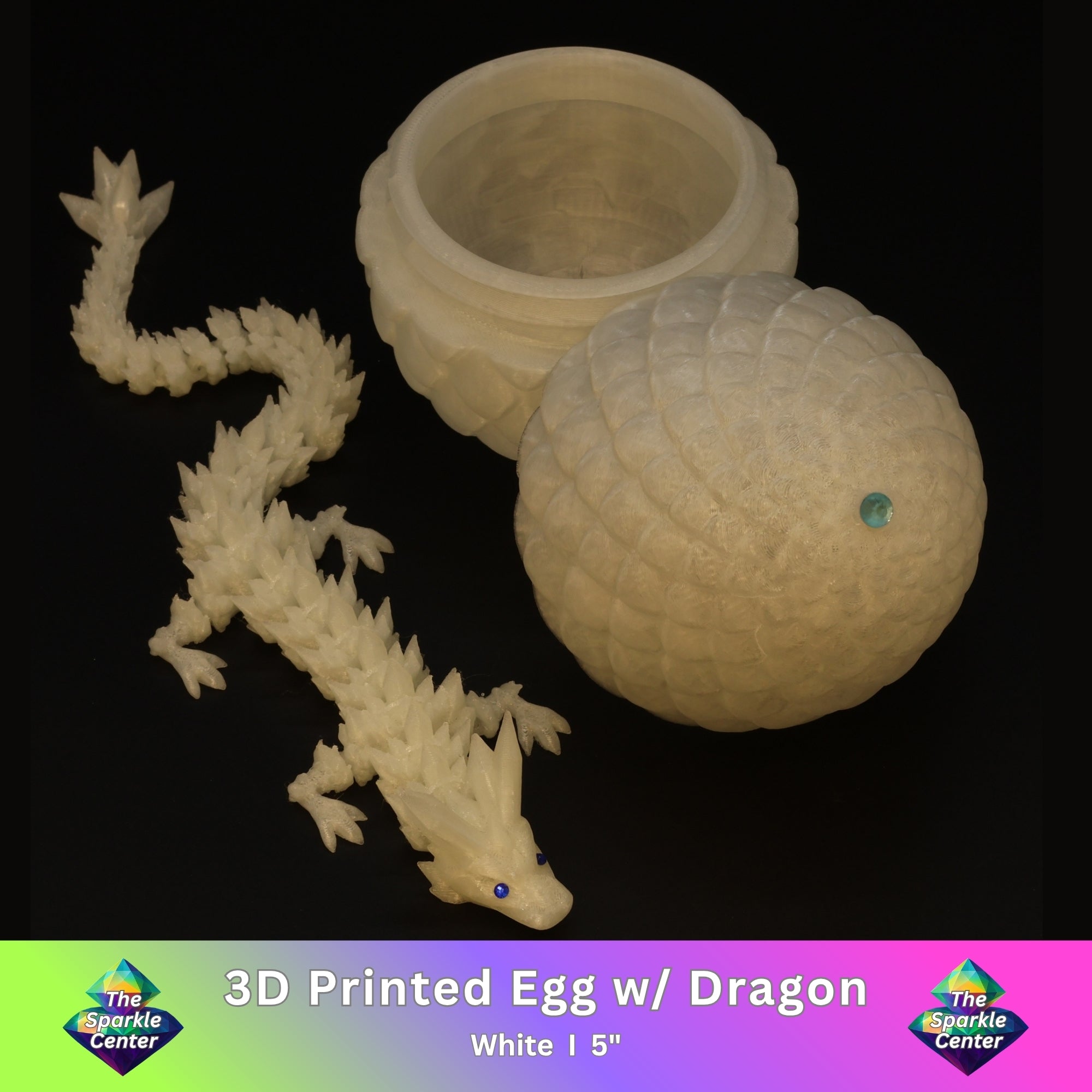 3D Printed Dragon Egg w/ Dragon