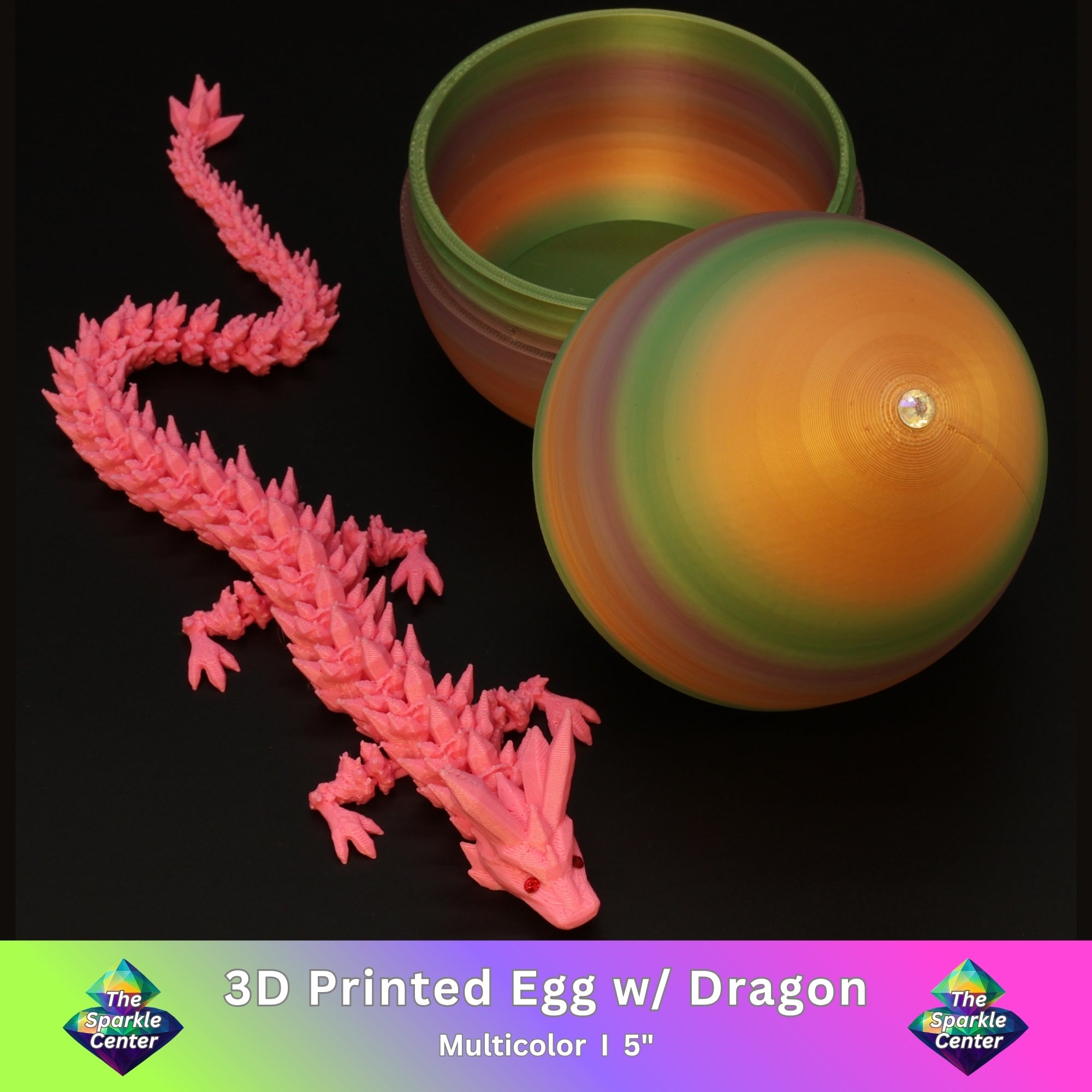 3D Printed Dragon Egg w/ Dragon