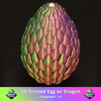 3D Printed Dragon Egg w/ Dragon