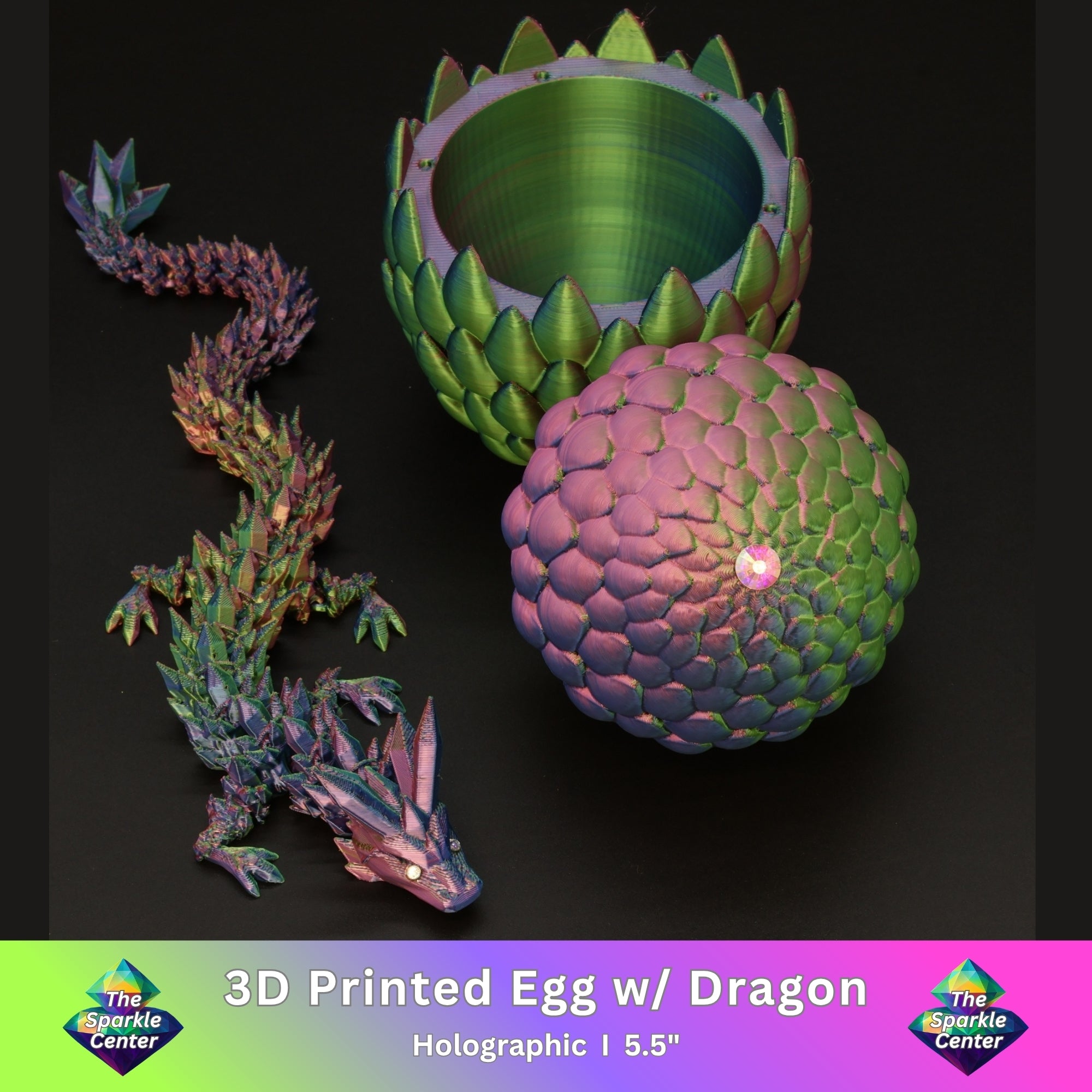 3D Printed Dragon Egg w/ Dragon