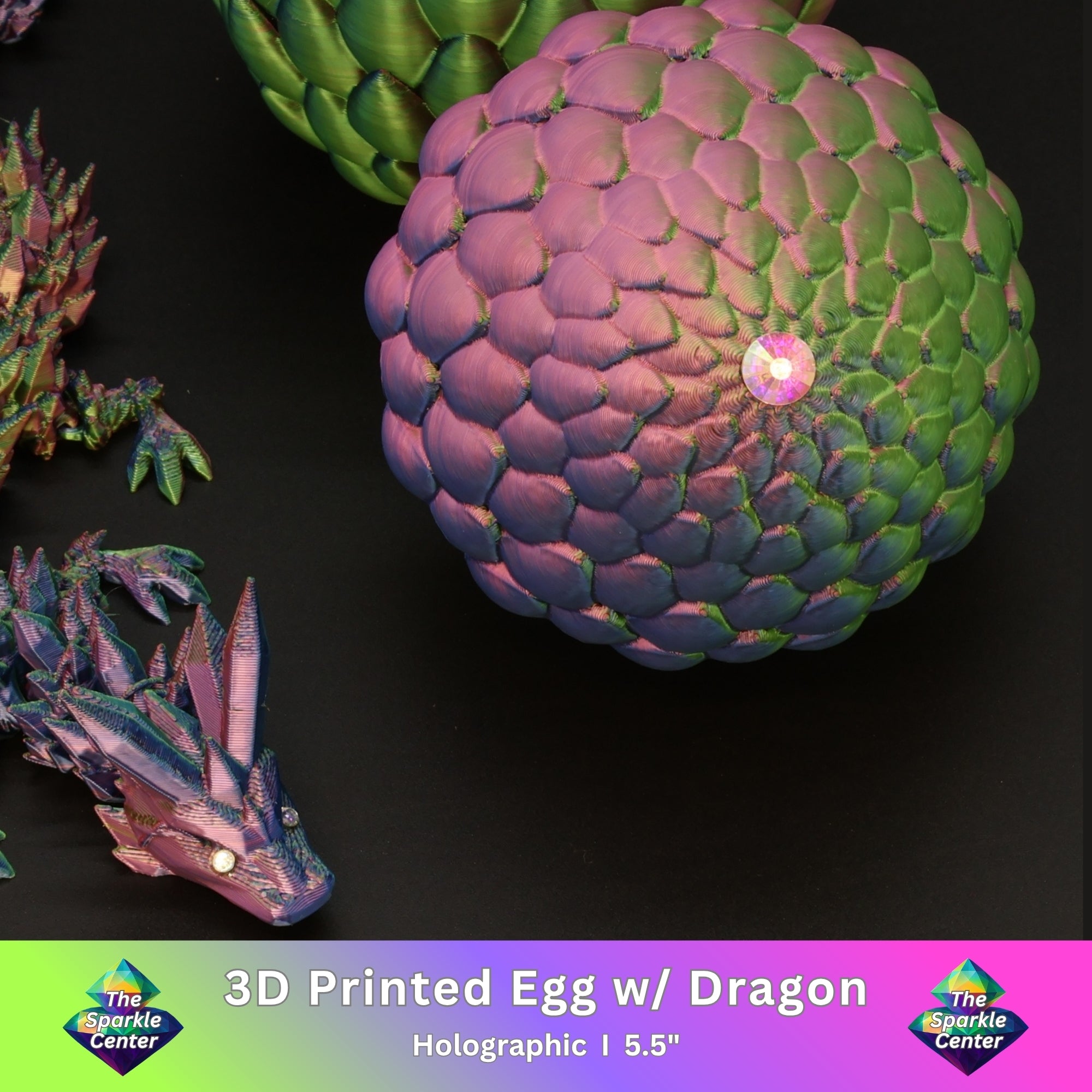 3D Printed Dragon Egg w/ Dragon